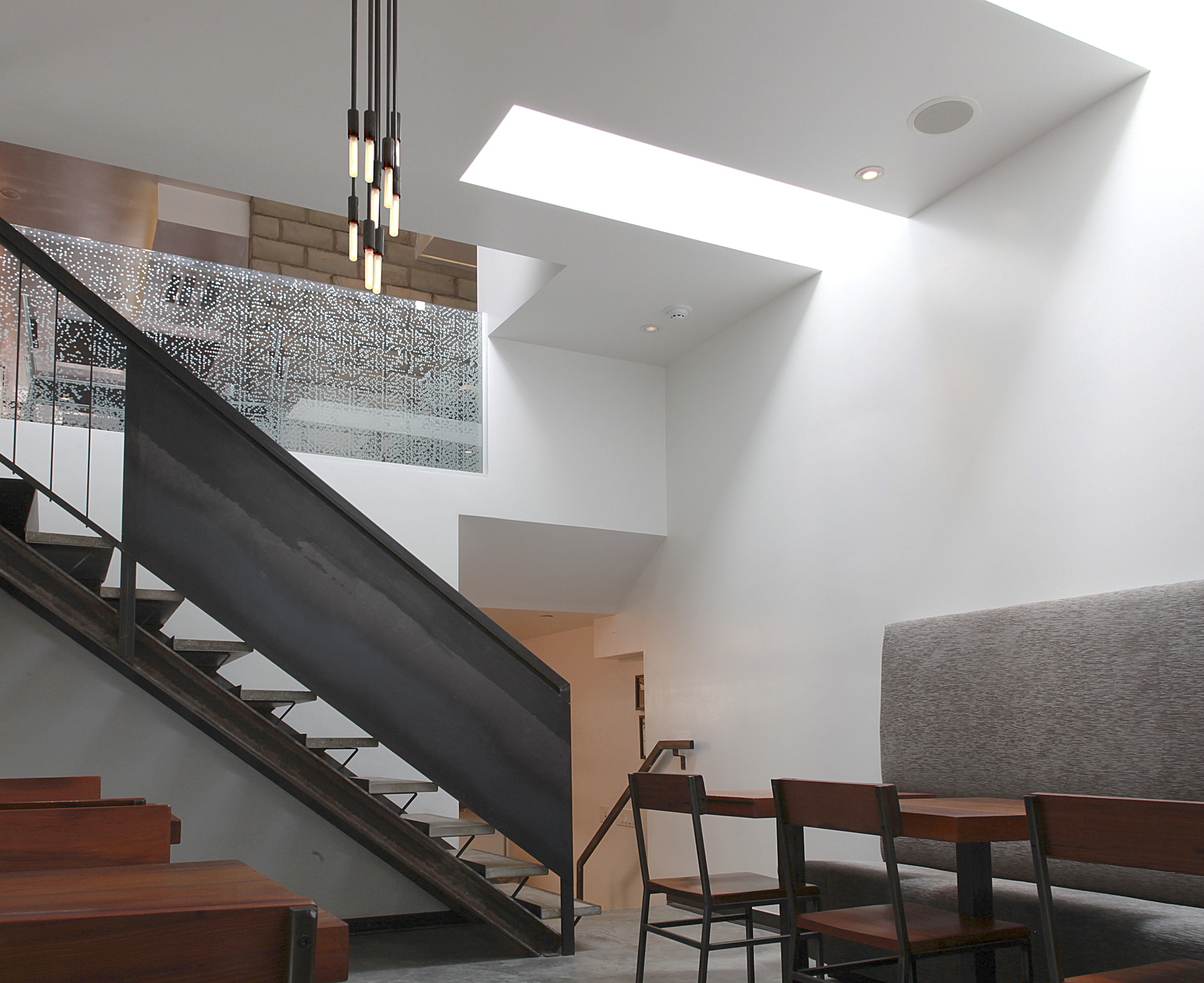 view of the mezzanine dining area at runner and stone