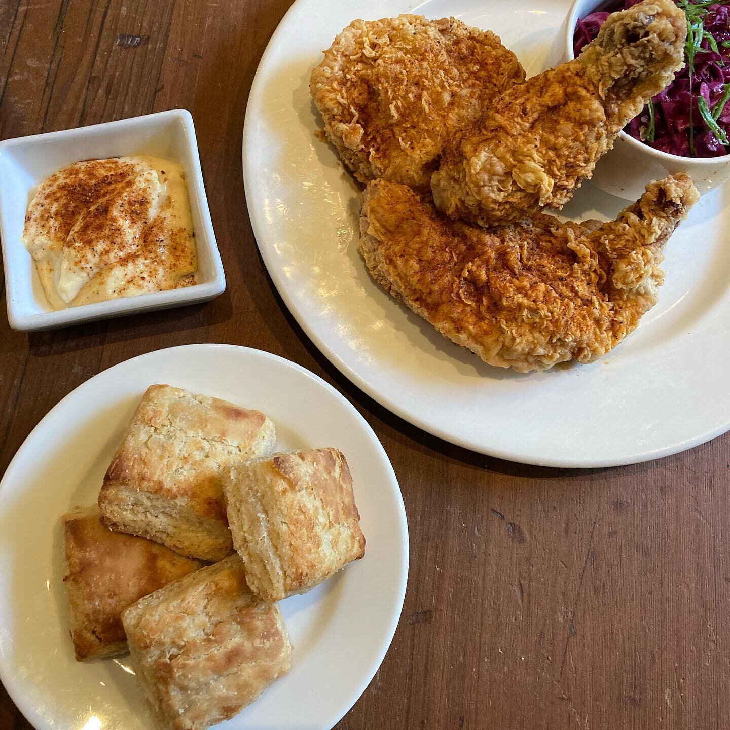 Check out our new Daily Meal Specials for Two! Tuesday is Fried Chicken Night - three pieces of fried chicken with our house seasoning, red cabbage slaw, sourdough biscuits and garlic mayo. The perfect &ldquo;I&rsquo;m not turning on the stove in thi