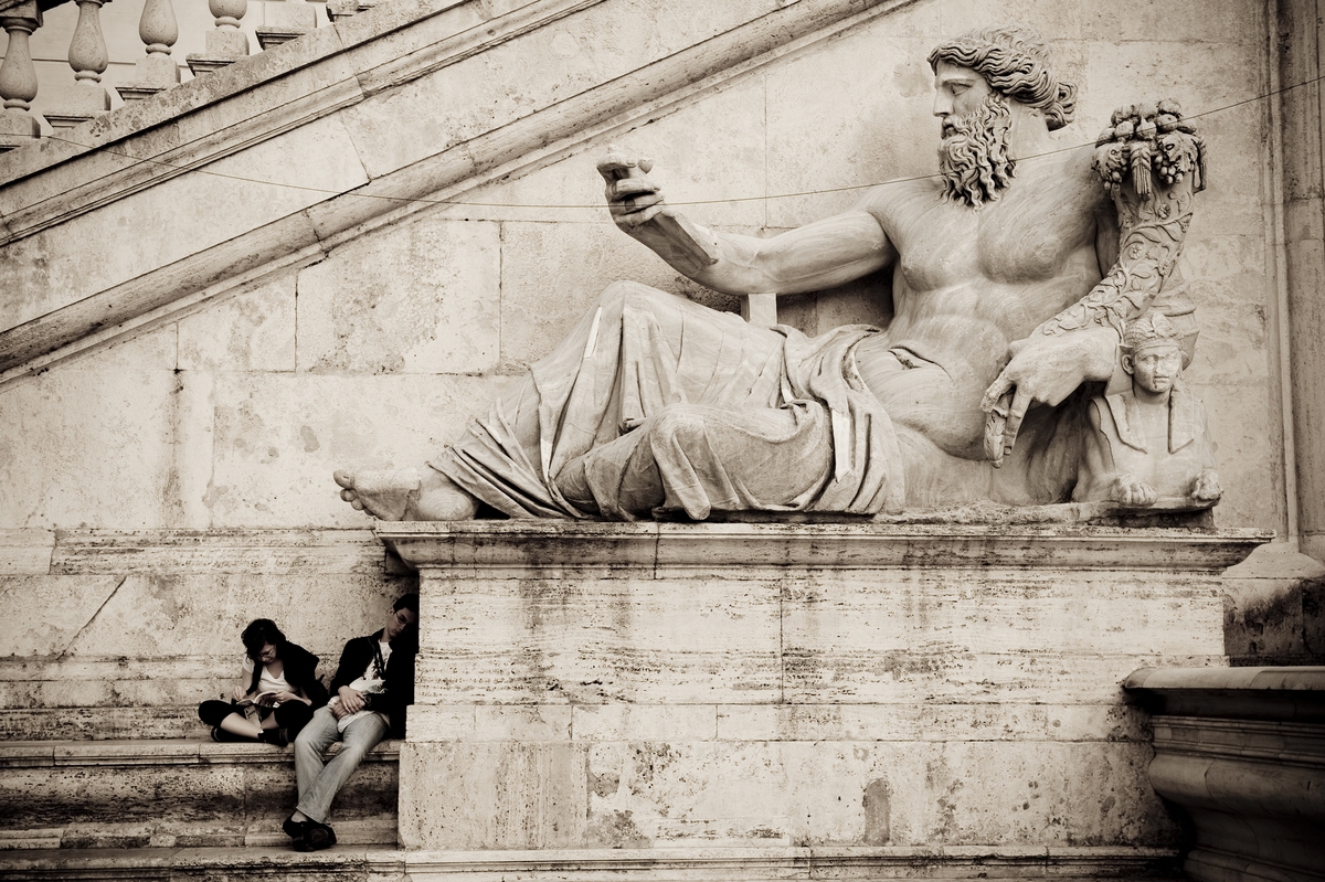 Tourist at Campidoglio, Rome, Italy