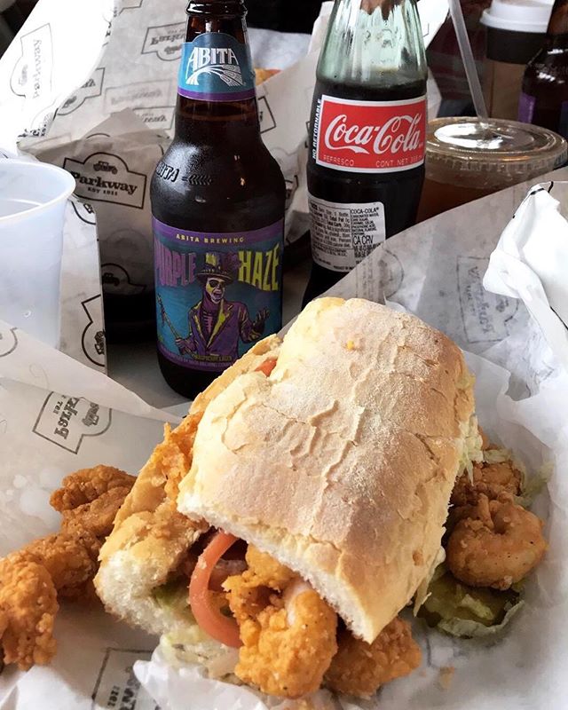 So every time we come to New Orleans my husband insists we go to Domilise&rsquo;s, but after countless locals over the years say they prefer Parkway I finally convinced him to give it a try. No contest! #parkwaywins #daytripper365 #nolaeats .
.
.
,
.