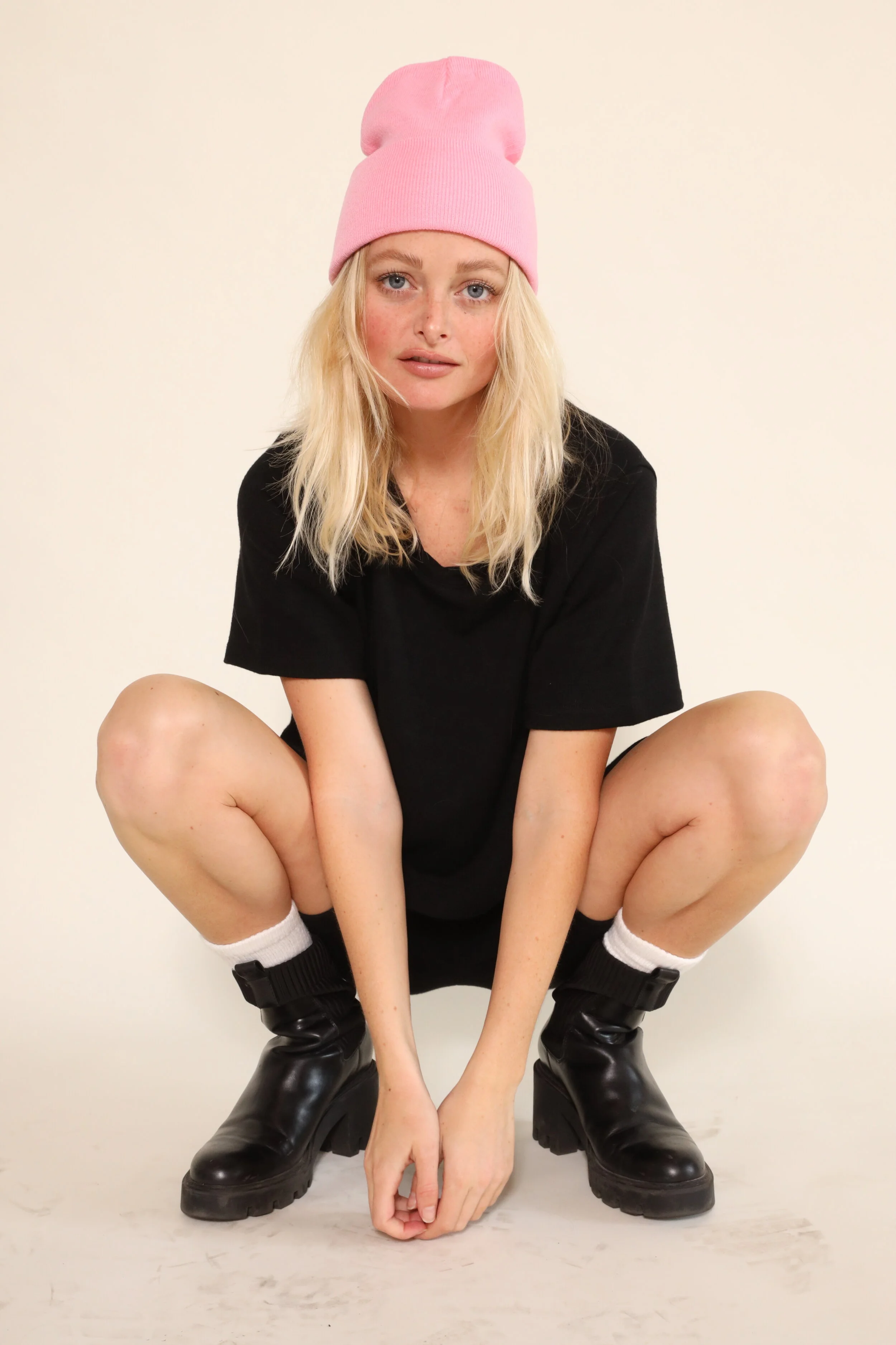 Baby Pink Beanie — EASTNWEST LABEL