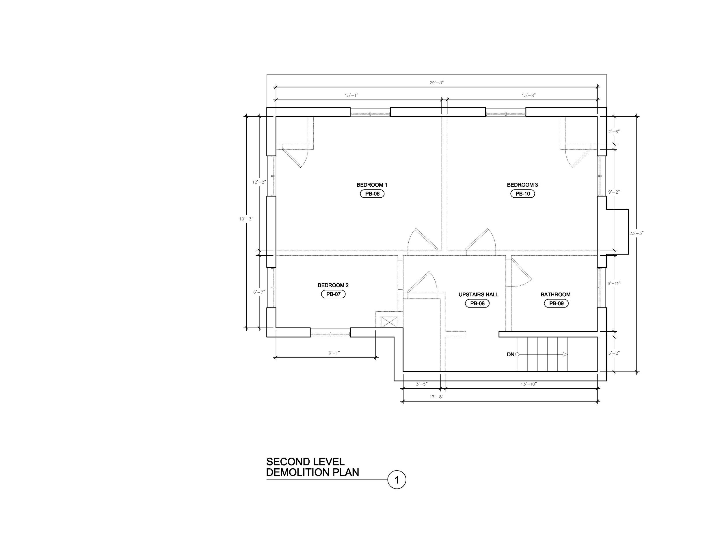 PATTERSON BROOK ROAD SECOND LEVEL DEMOLITION PLAN - BEFORE