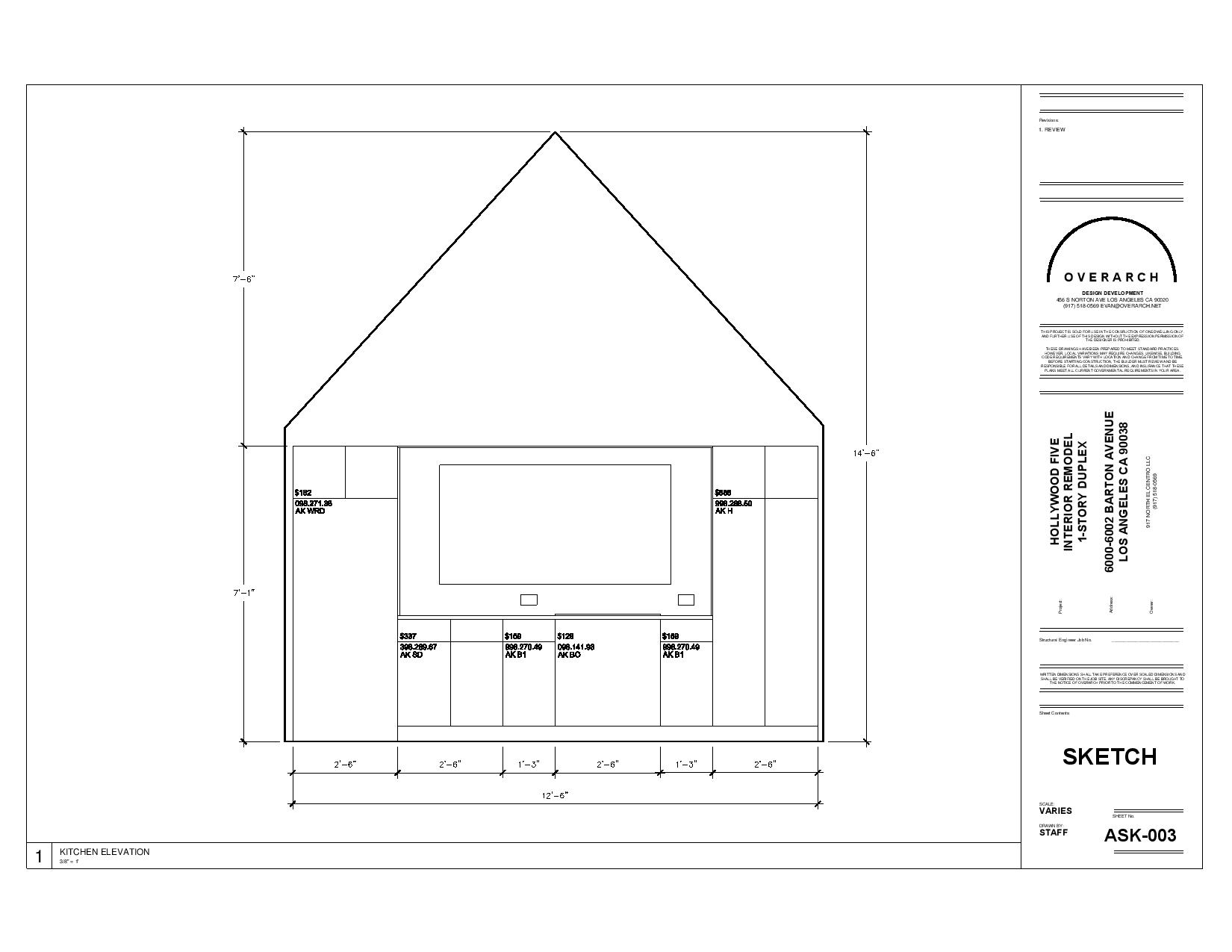 BARTON AVENUE KITCHEN ELEVATION