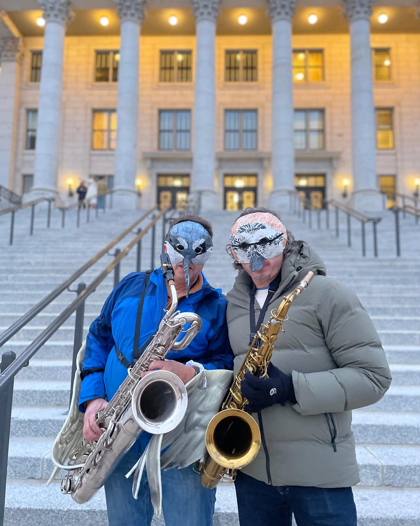 The Alt Somethings honking at the Capital for our Great Salt Lake. Thanks @nan_seymour