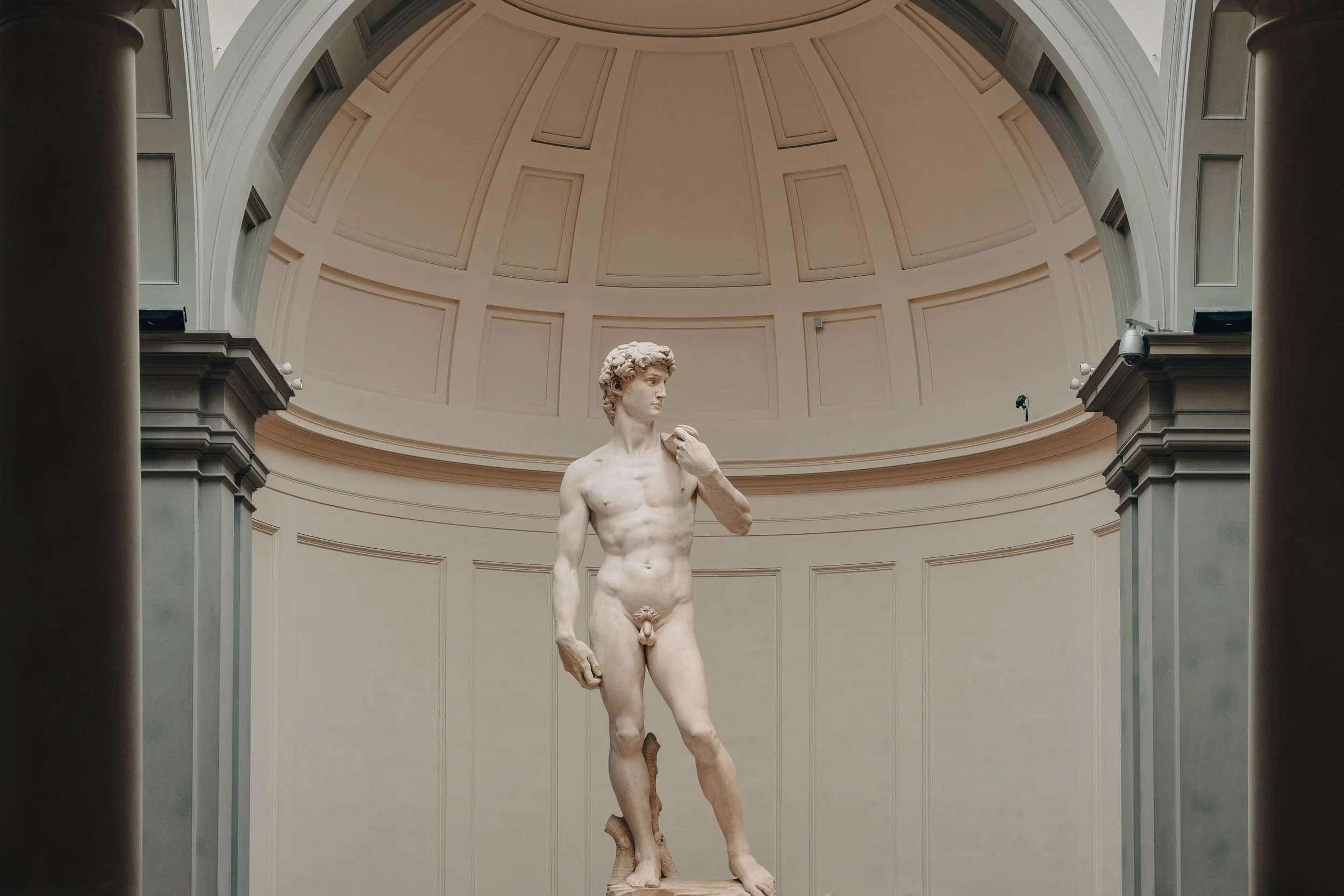 Michelangelo’s David displayed at the Accademia Gallery in Florence