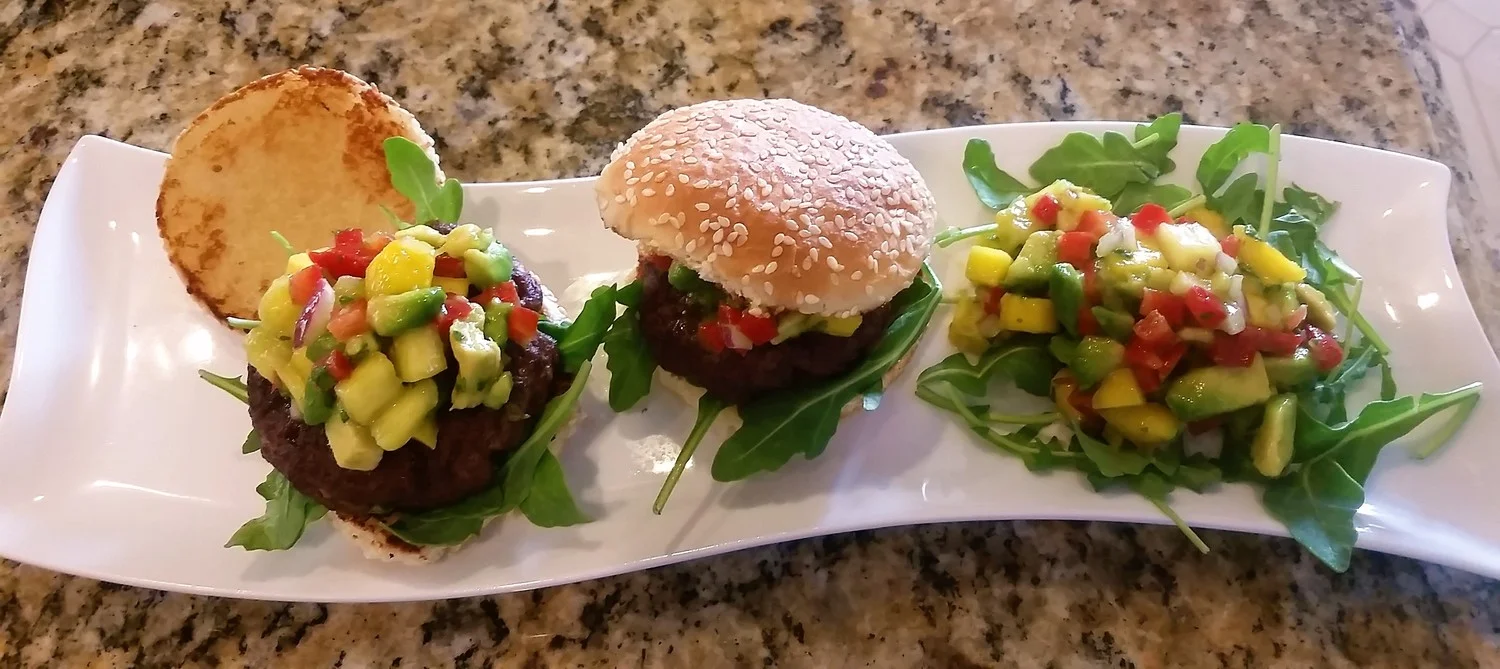 TERIYAKI SLIDERS WITH MANGO-PINEAPPLE SALSA