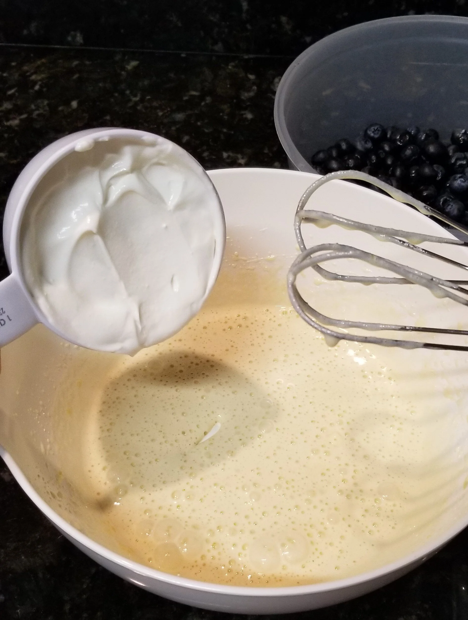 Adding sour cream to cake batter