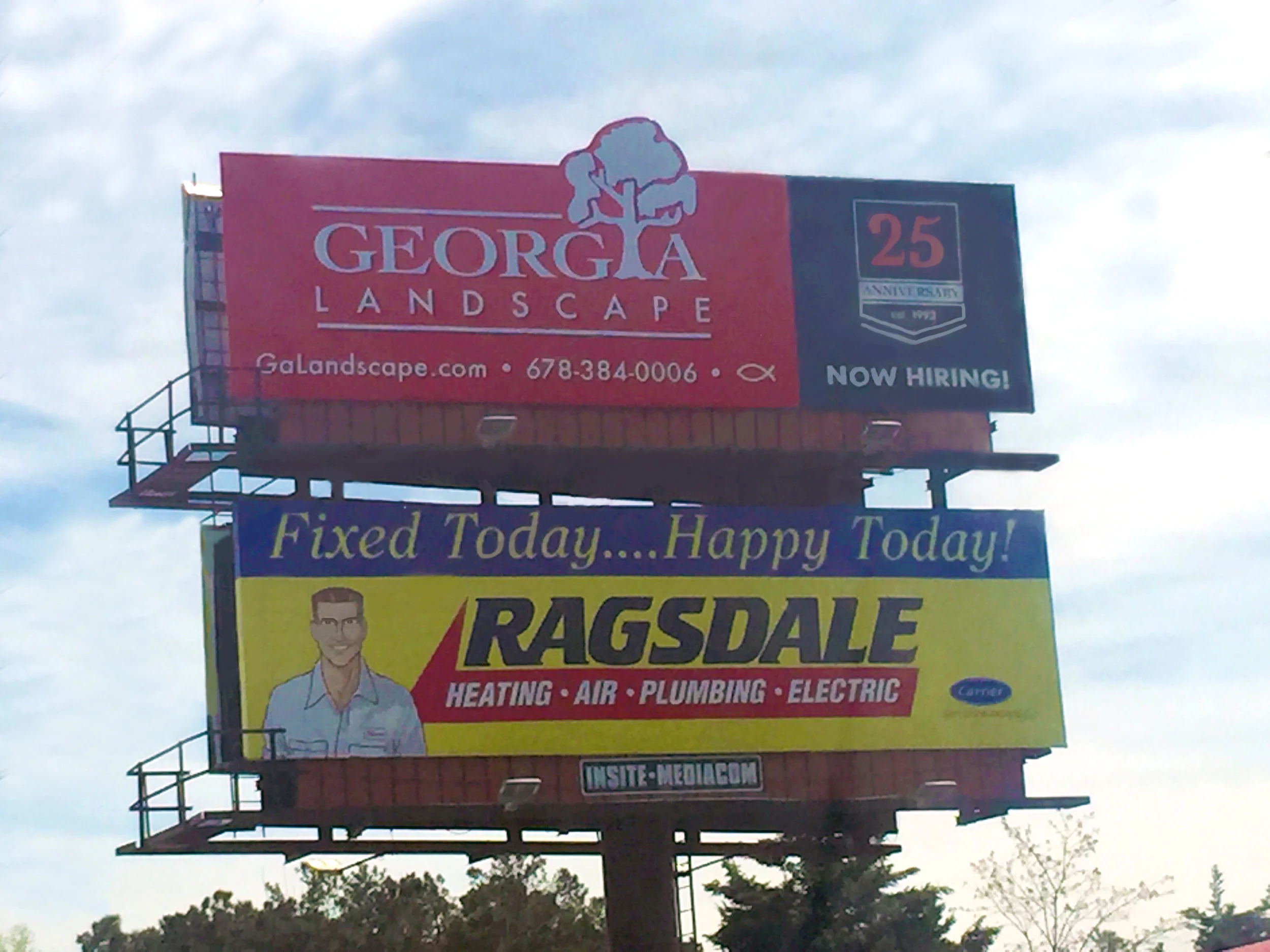 Billboard Design and “25th Anniversary” Logo Design - Georgia Landscape
