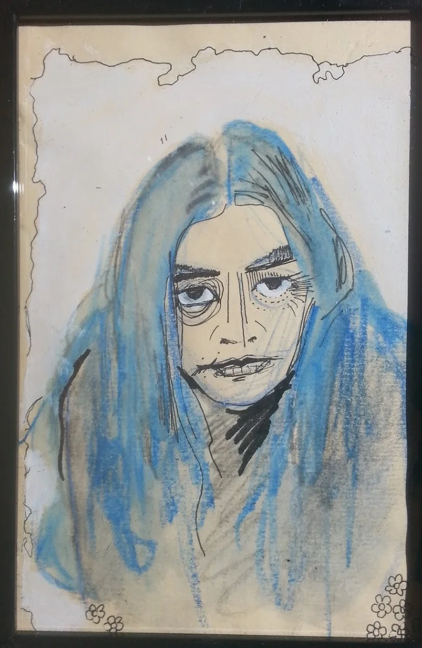 Watercolor, acrylic, & pen on paper