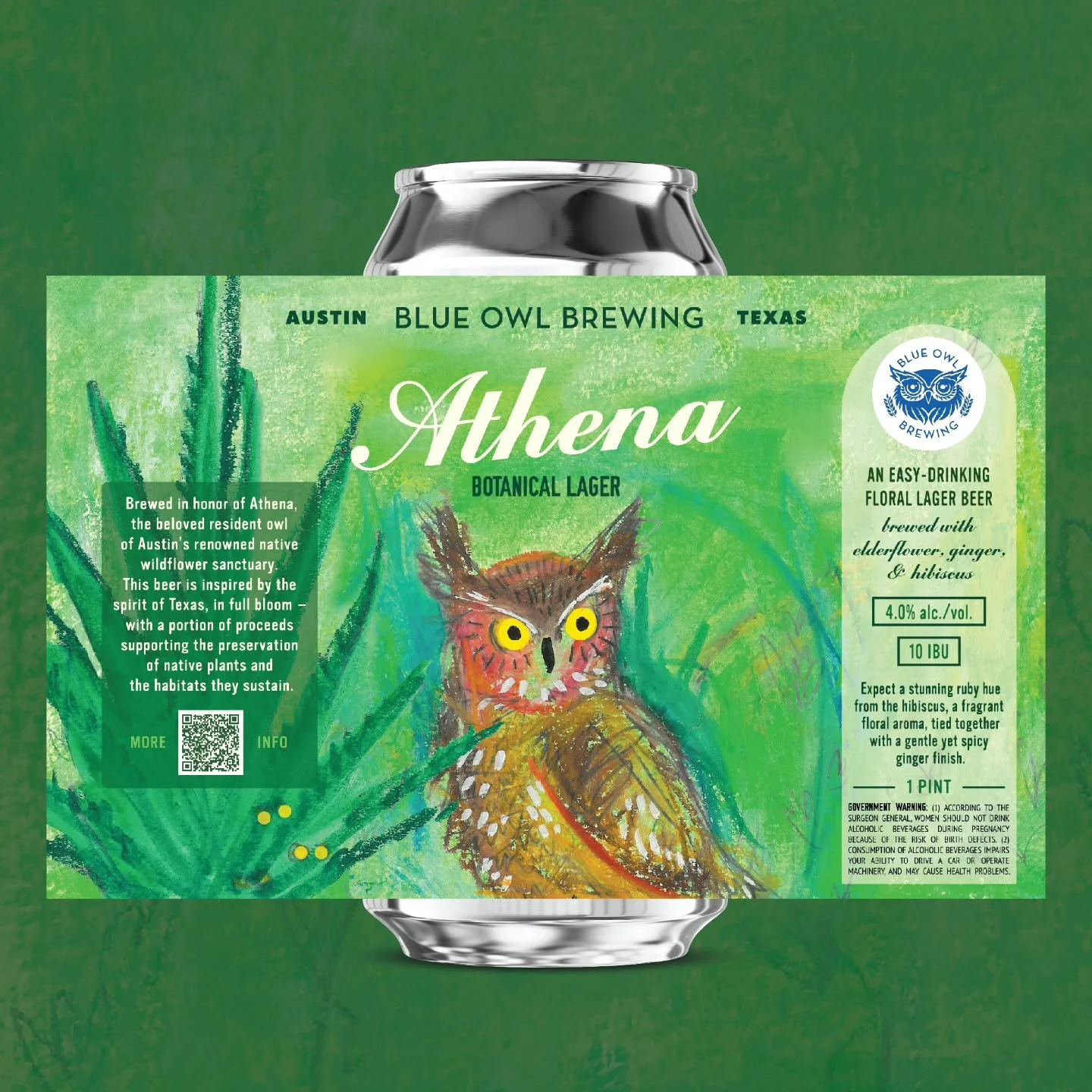 🦉 Athena's first owlet has hatched! 

Here's your reminder that @blueowlbrewing is donating 10% of the proceeds from all Athena - Botanical Lager sales to the @wildflowercenter 
Not only do I love this mission, I am also so SO happy with how the pac