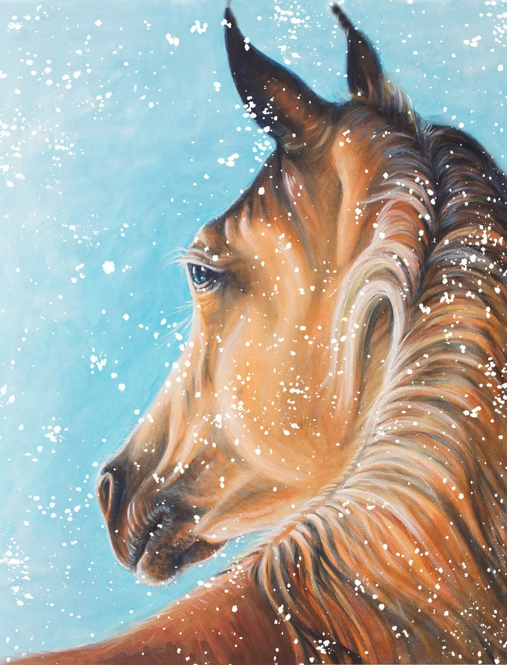 Hand painted Pinto horse
