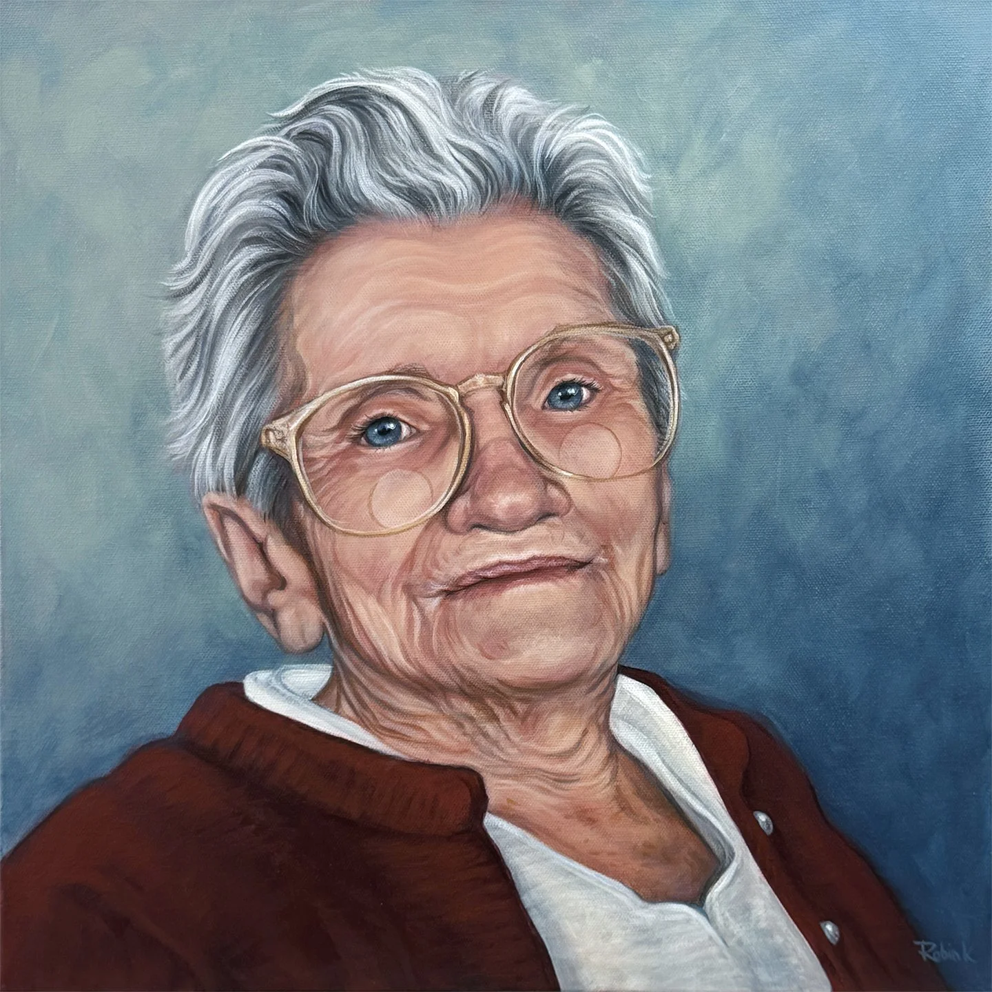 Custom Portrait Painting of Grandma Opal