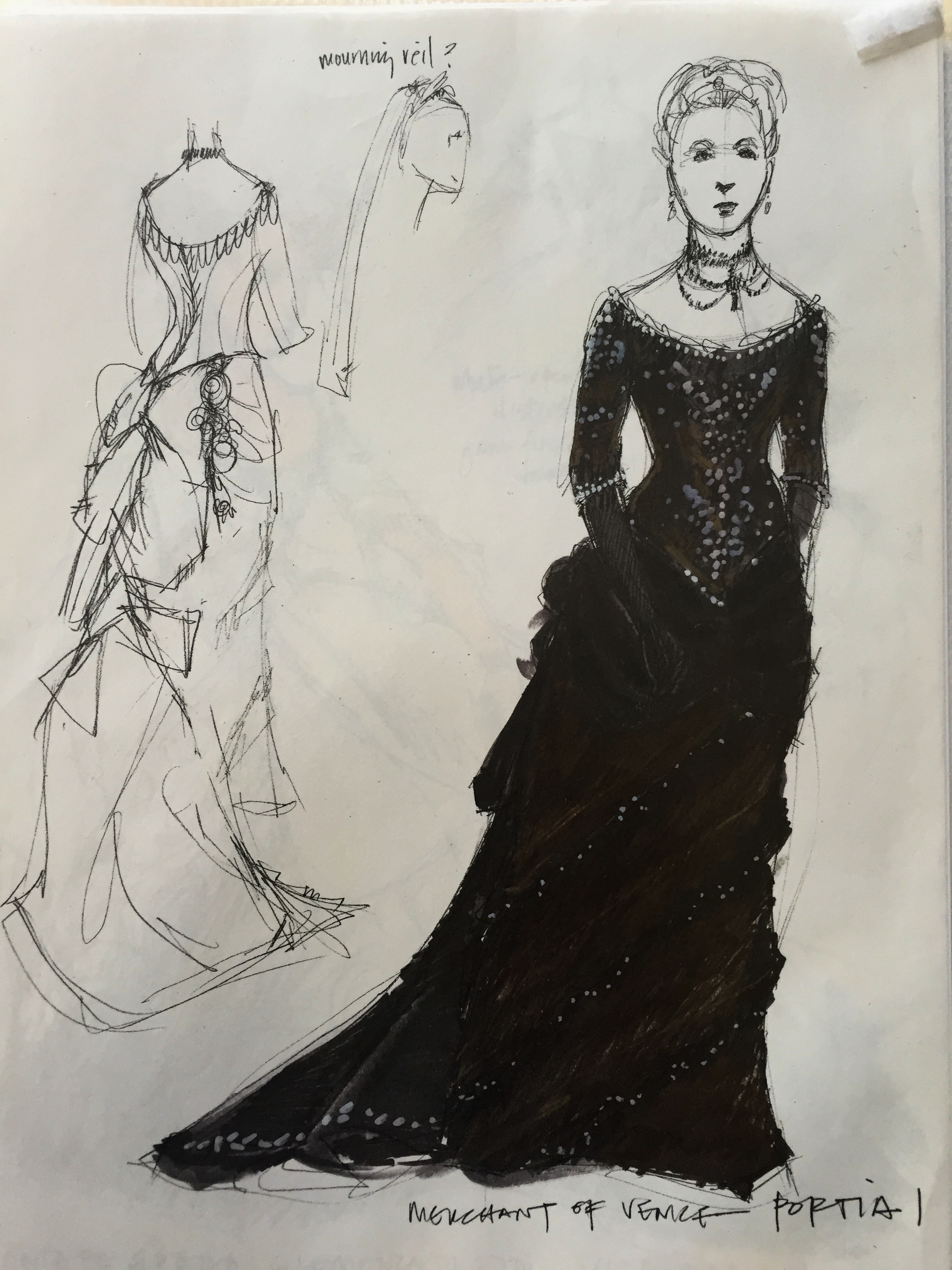sketch for portia, merchant of venice