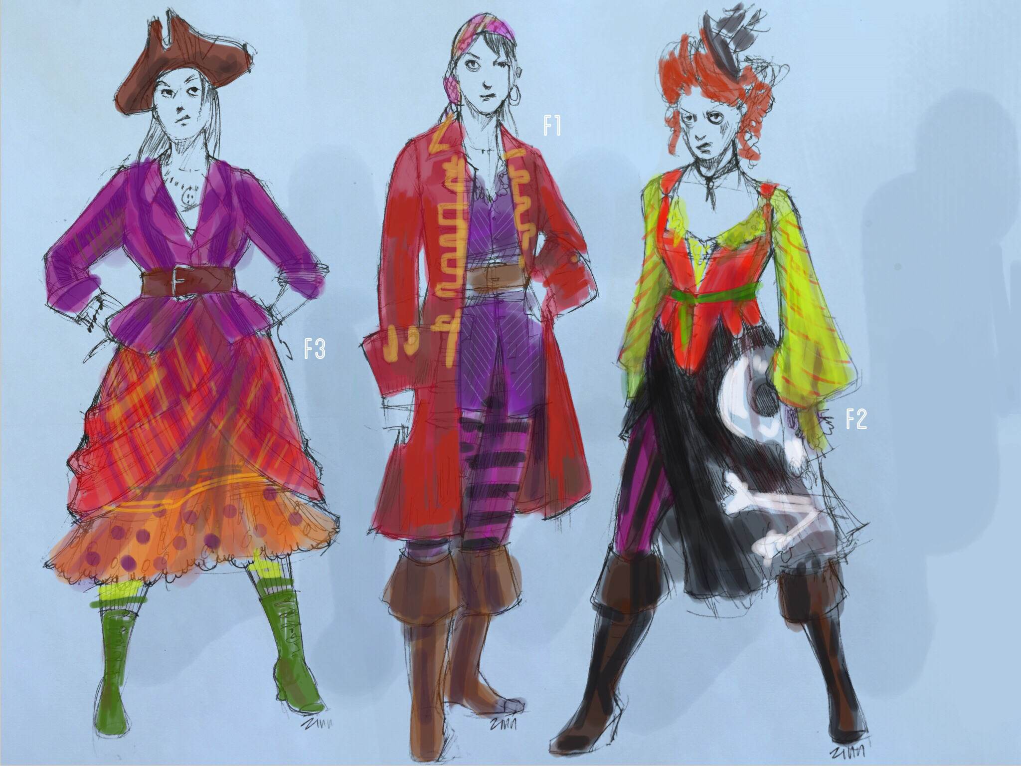 sketch for pirates,  the spongebob squarepants musical