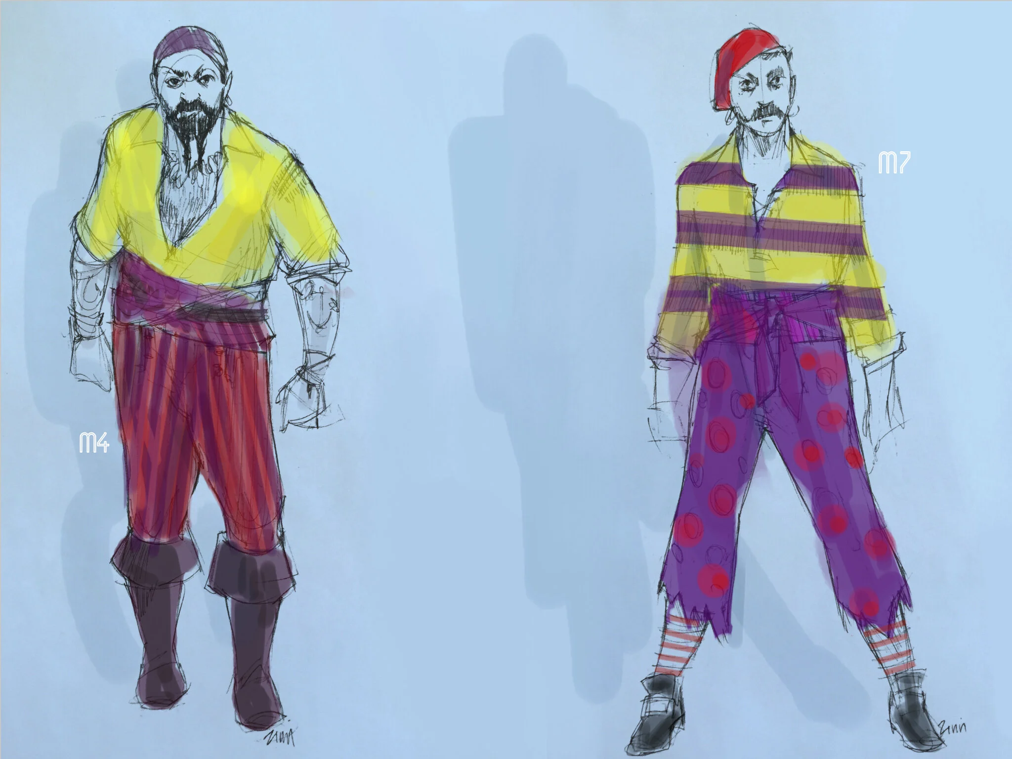 sketch for pirates,  the spongebob squarepants musical