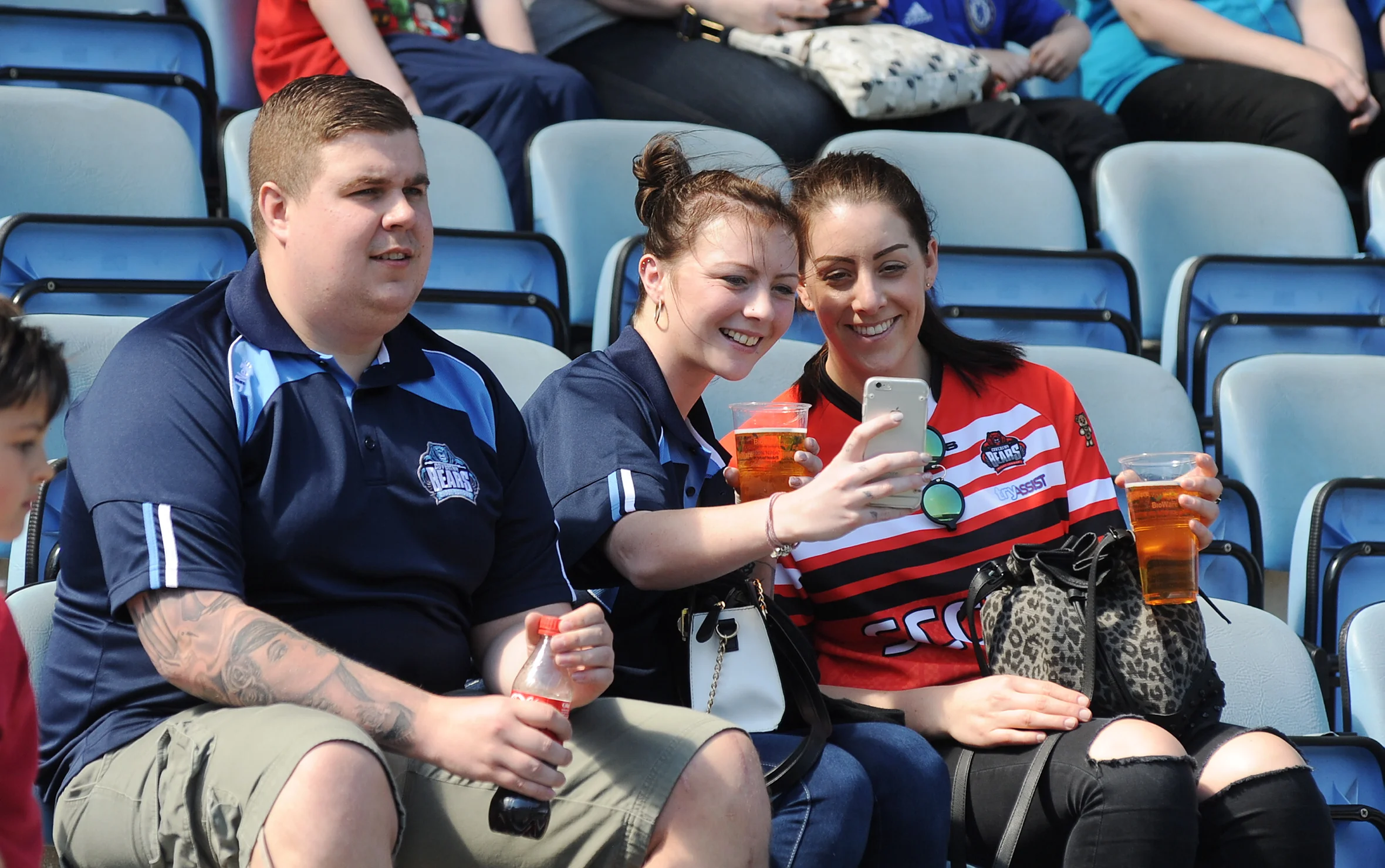 Fans enjoying a match