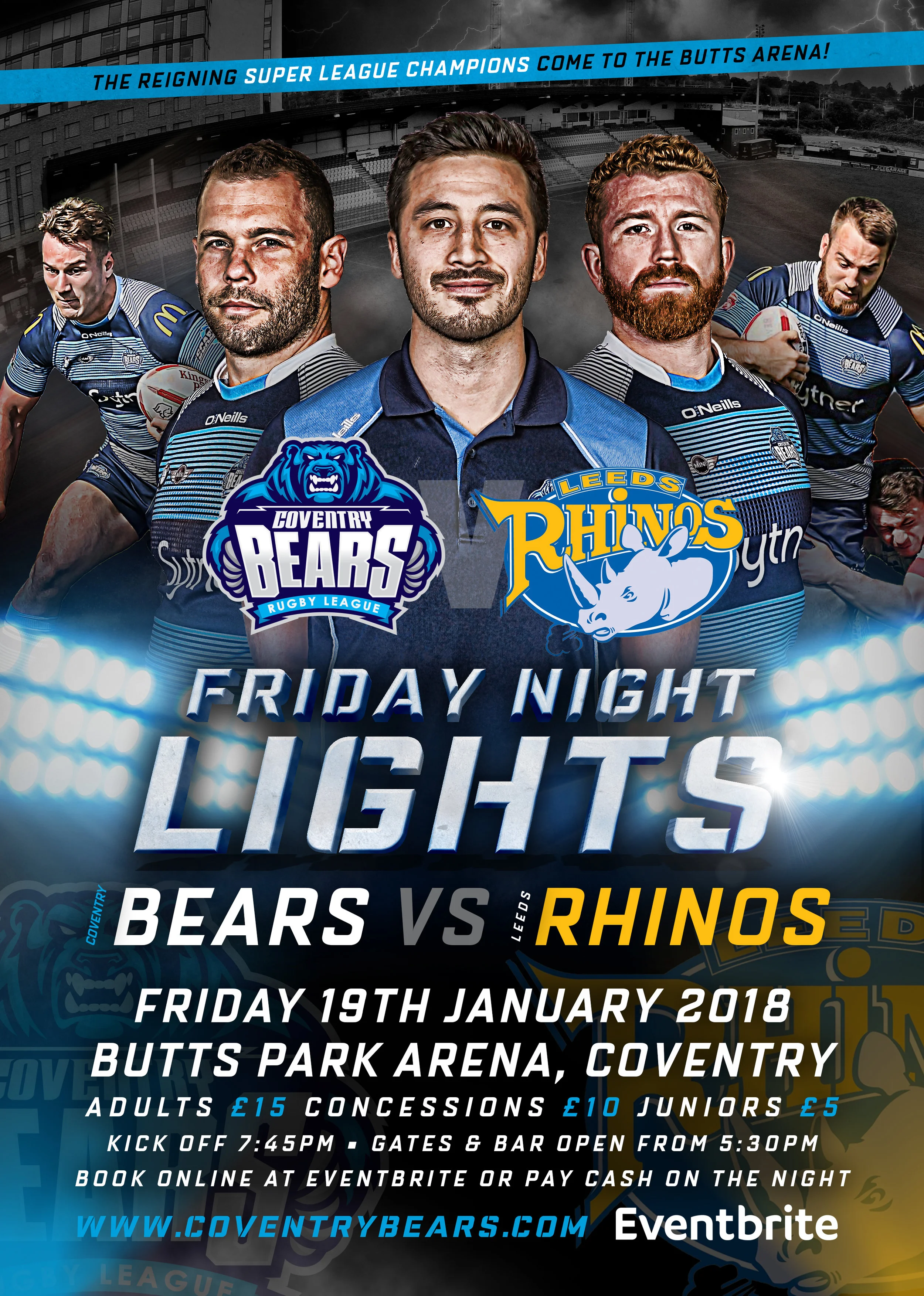 BEARS V RHINOS INFORMATION FOR SUPPORTERS