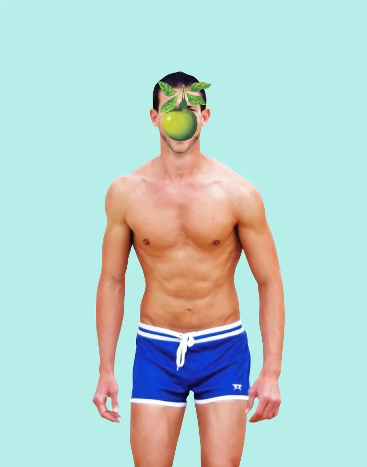 after rene magritte's "the son of man"
