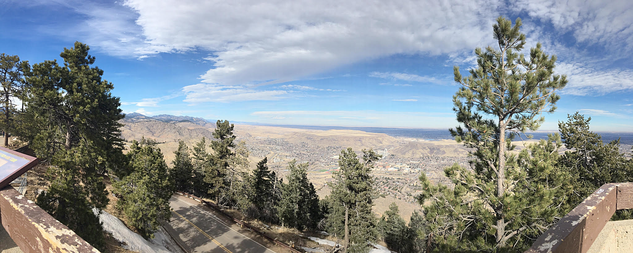 Lookout Mountain, just about 30 minutes outside of Downtown Denver. Great views of the city. 