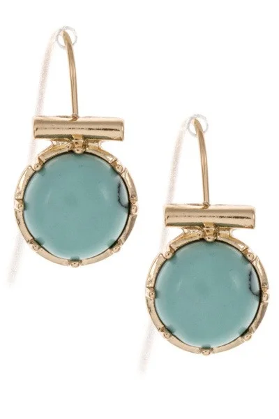 Gold and turquoise marble earrings