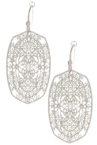 Silver Dangle earrings with cutouts