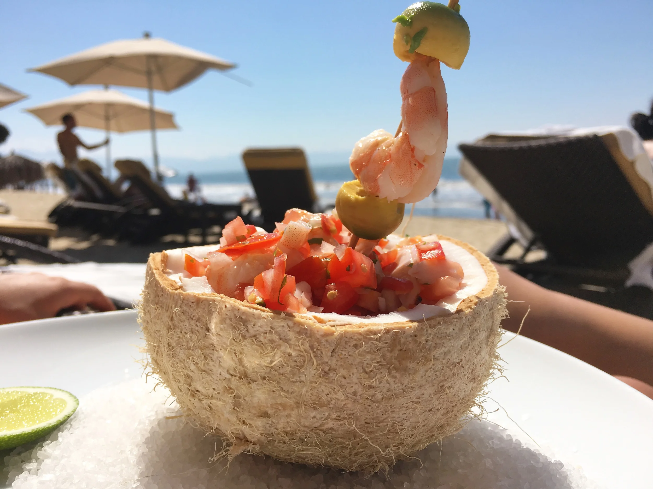 Shrimp Tomato Salad at the VIP Private Beach
