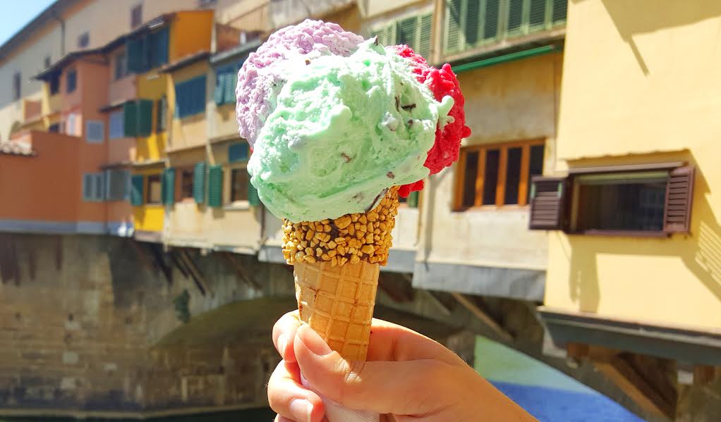 Gelato by the Ponte Vecchio in Florence