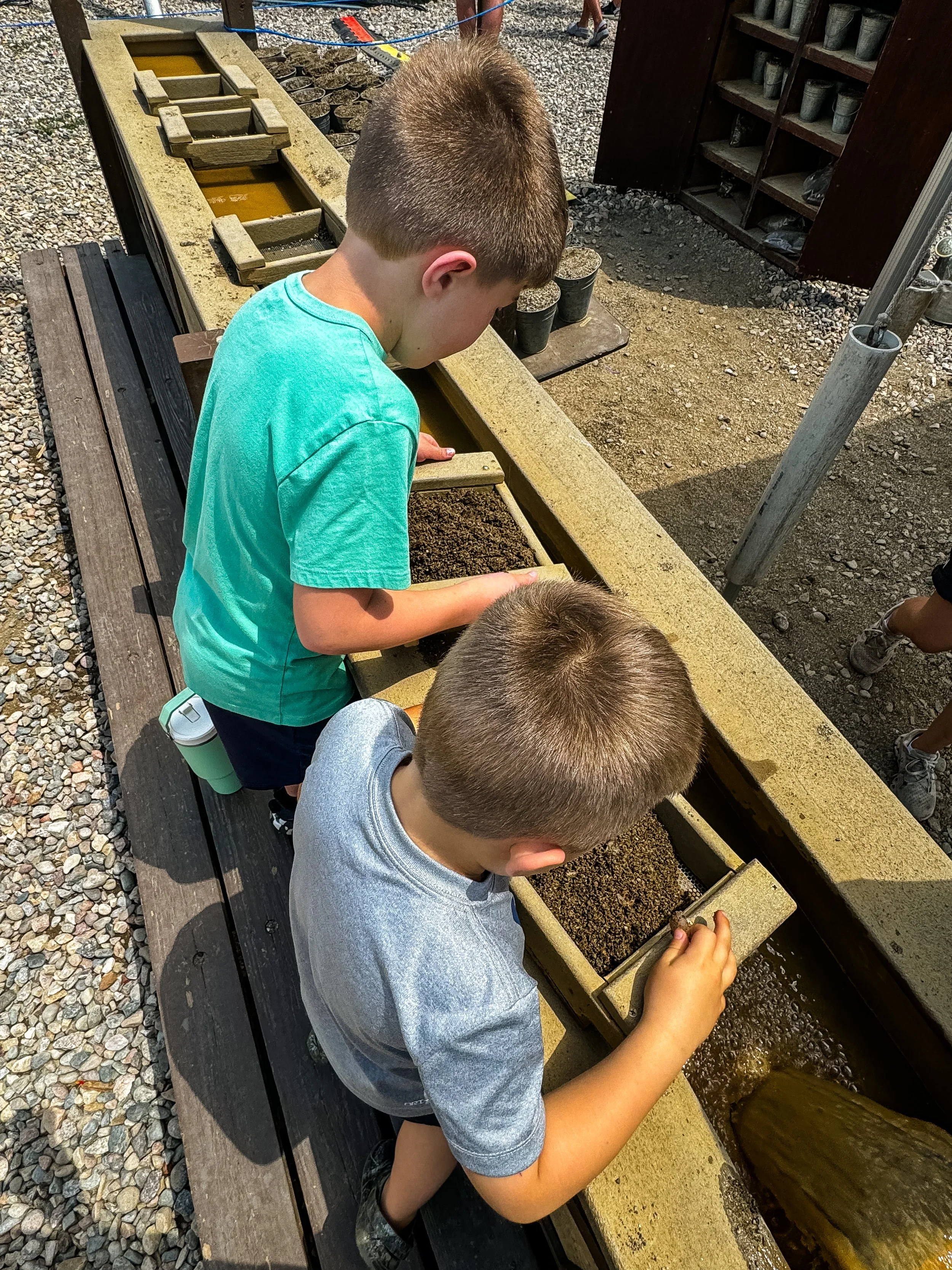 Gem panning activity for kids in Beaver Creek Colorado