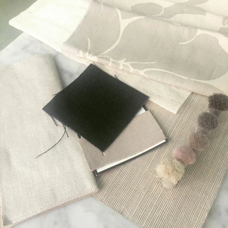 Scheming. Looking at colors for my custom Malene B Rug. 