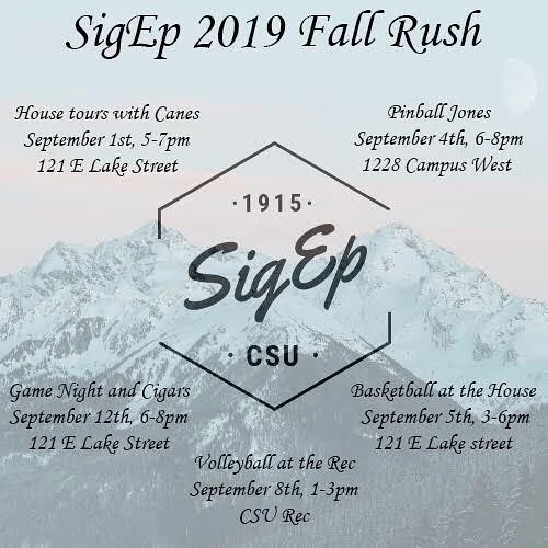 Sigma Phi Epsilon’s Fall Rush Schedule! Contact VP of Recruitment, Mike Holliday, at (424)903-5162 for any questions.