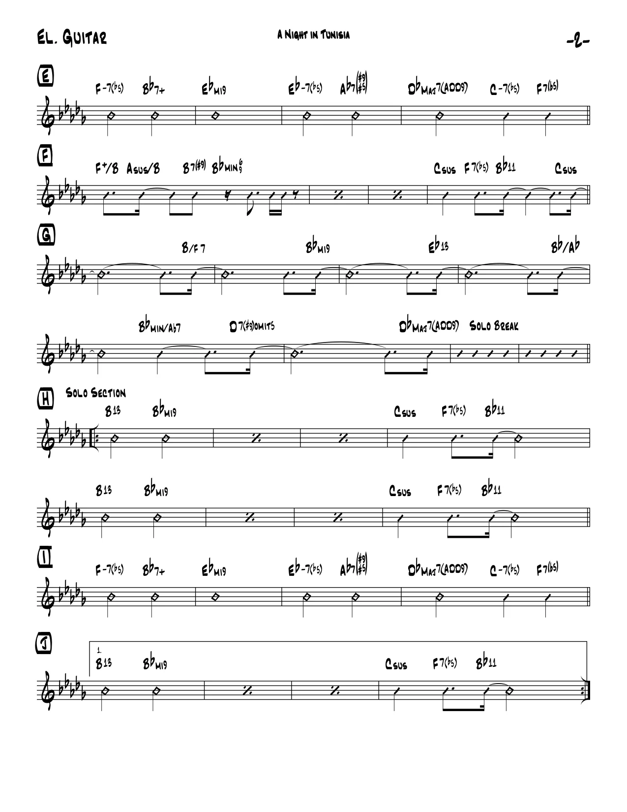 A Night in Tunisia2 (Bbmin) - El. Guitar pg2.jpg