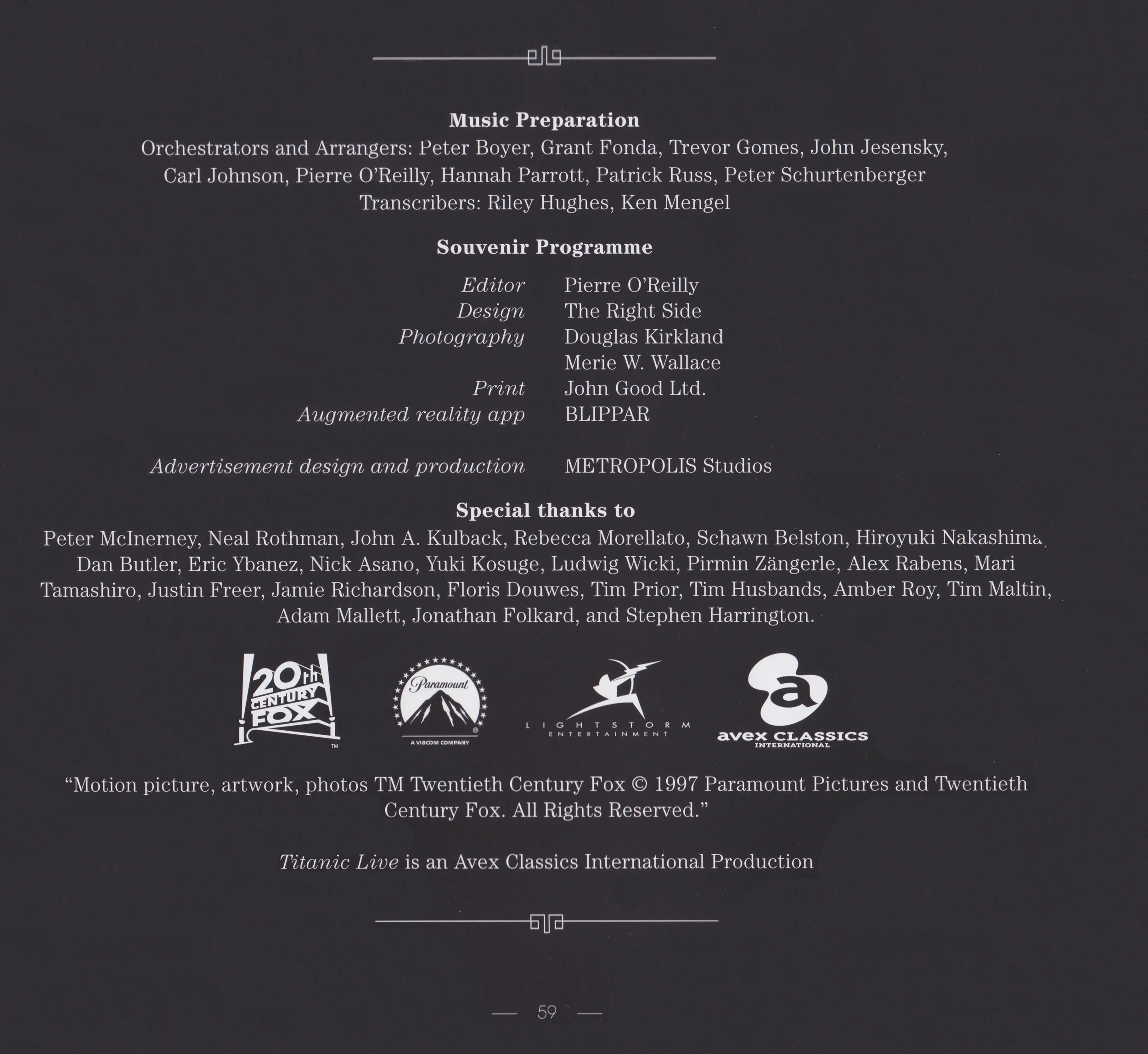 Titanic Live. Music Transcriber, Ken Mengel.. 