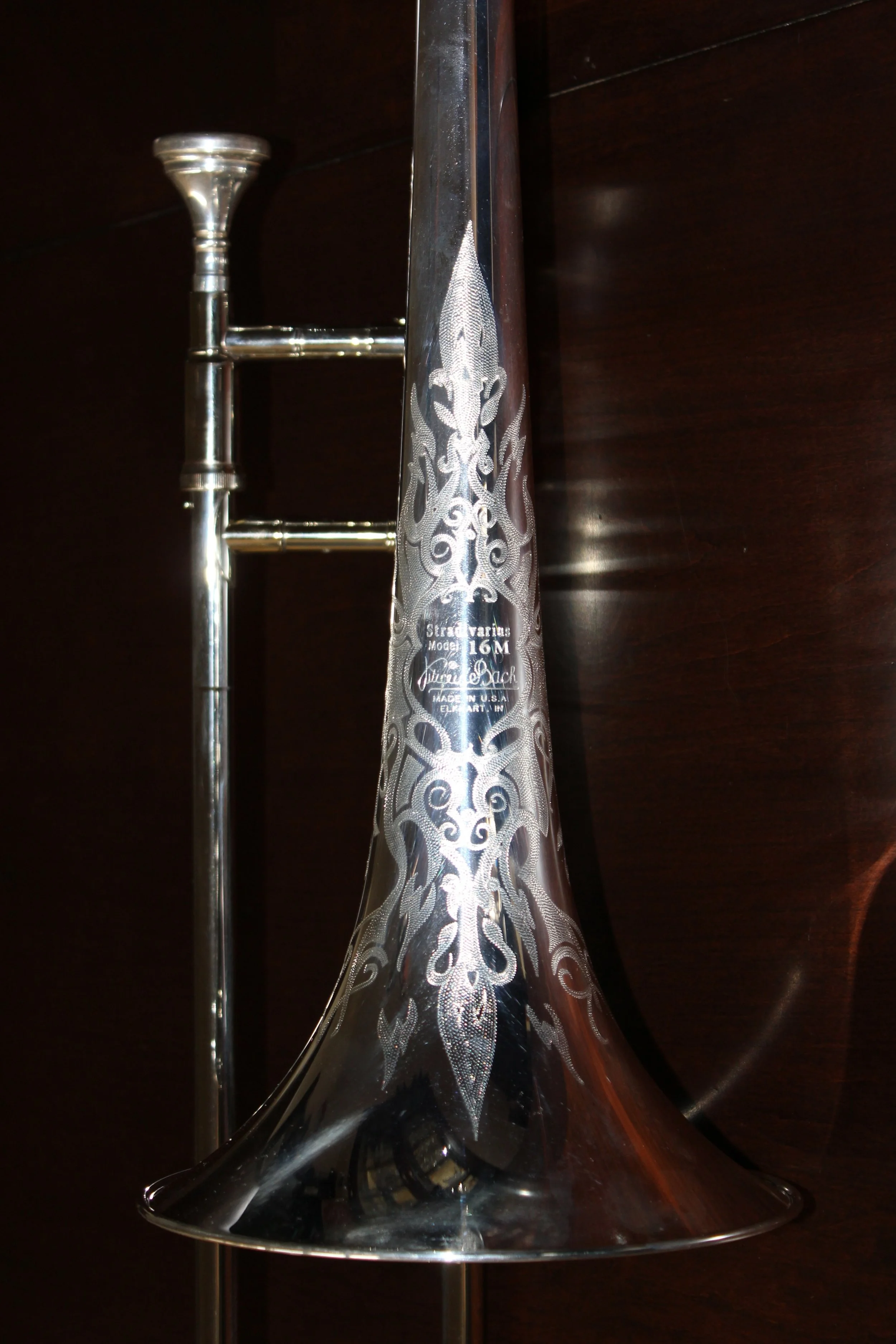 Silver Plated Bach 16M Trombone. Custom Engraving. 