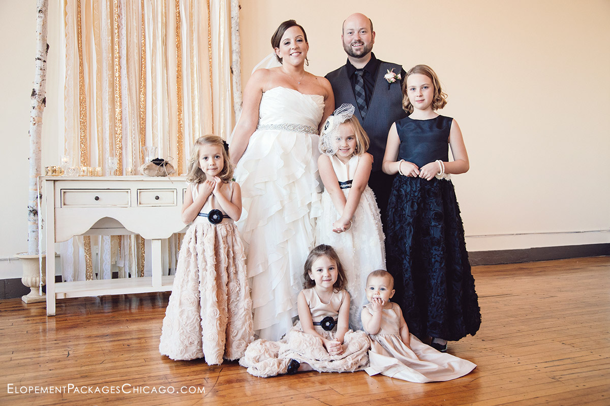 elopement with children as wedding party