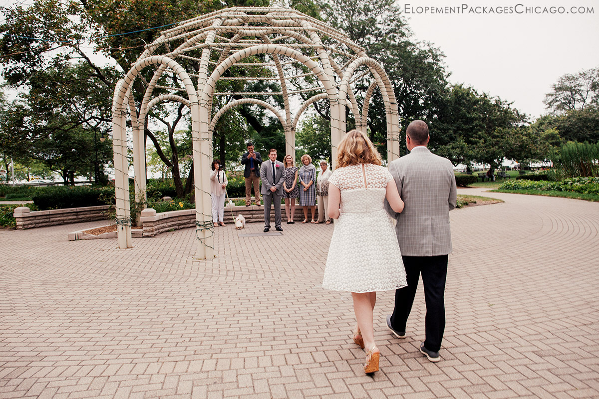 Chicago downtown gazebo elopement
