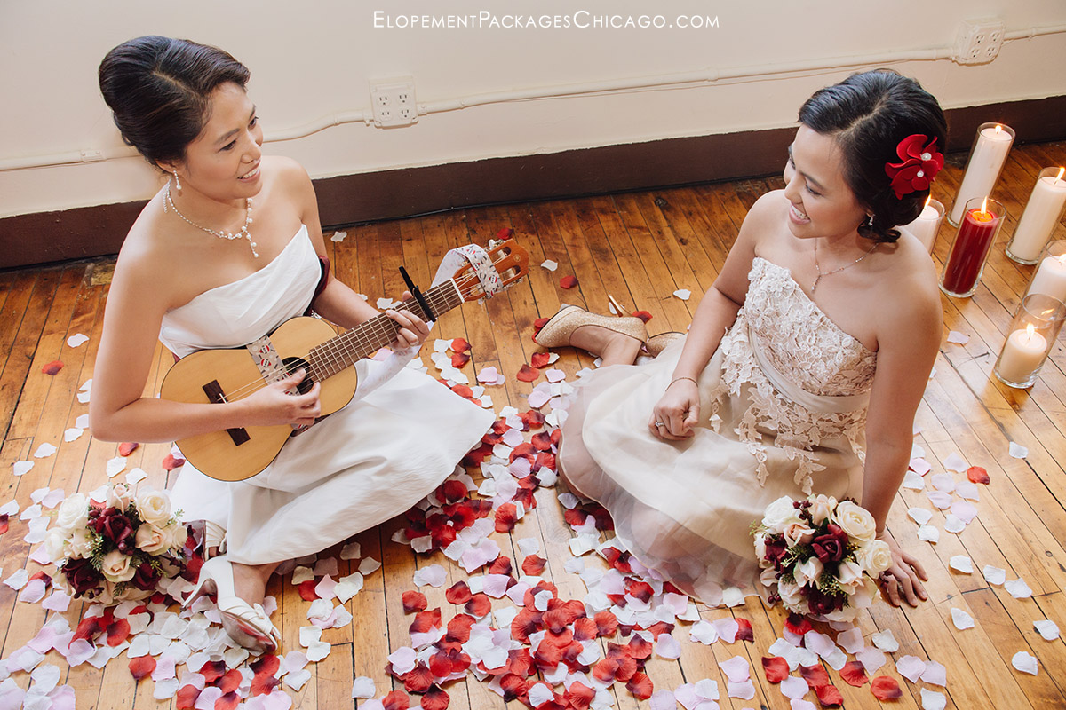 same sex elopement at Creativo Loft