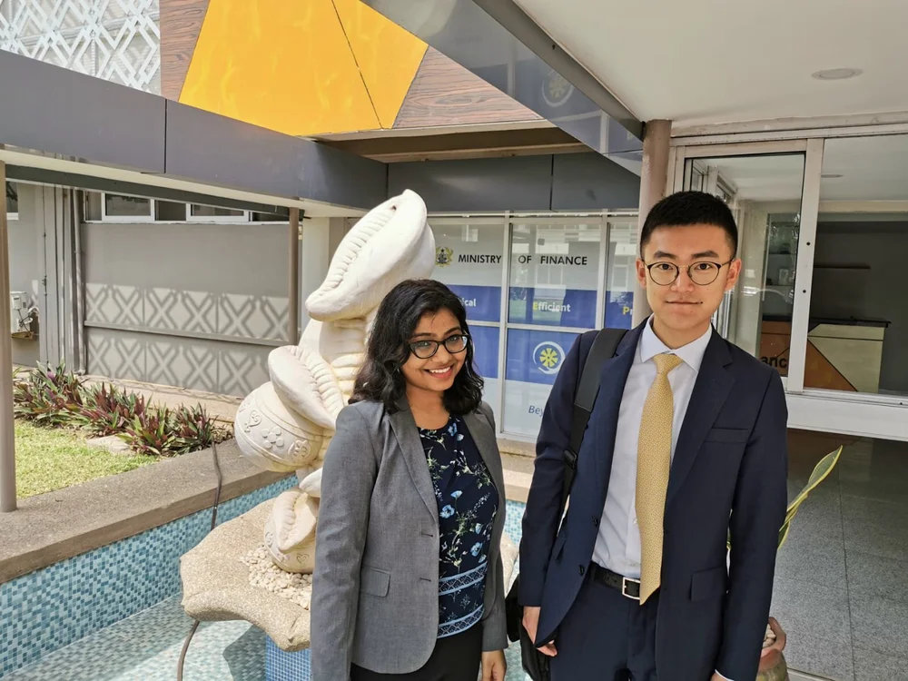  Tianlang and Adyasha at the Ministry of Finance &amp; Economic Planning in Accra, Ghana 