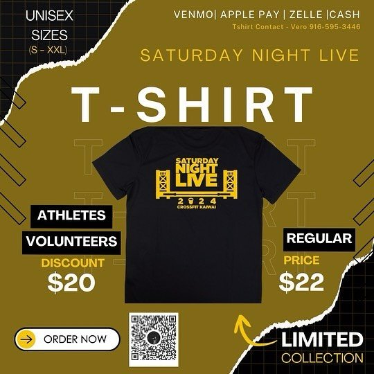 Saturday night Live T-Shirt 👕 👕👕👕😎😎

Contact @veronicacruz99 

#cfkaiwai #satnightcomp #shirt #compshirt #crossfit #fitness #sharktankstrong