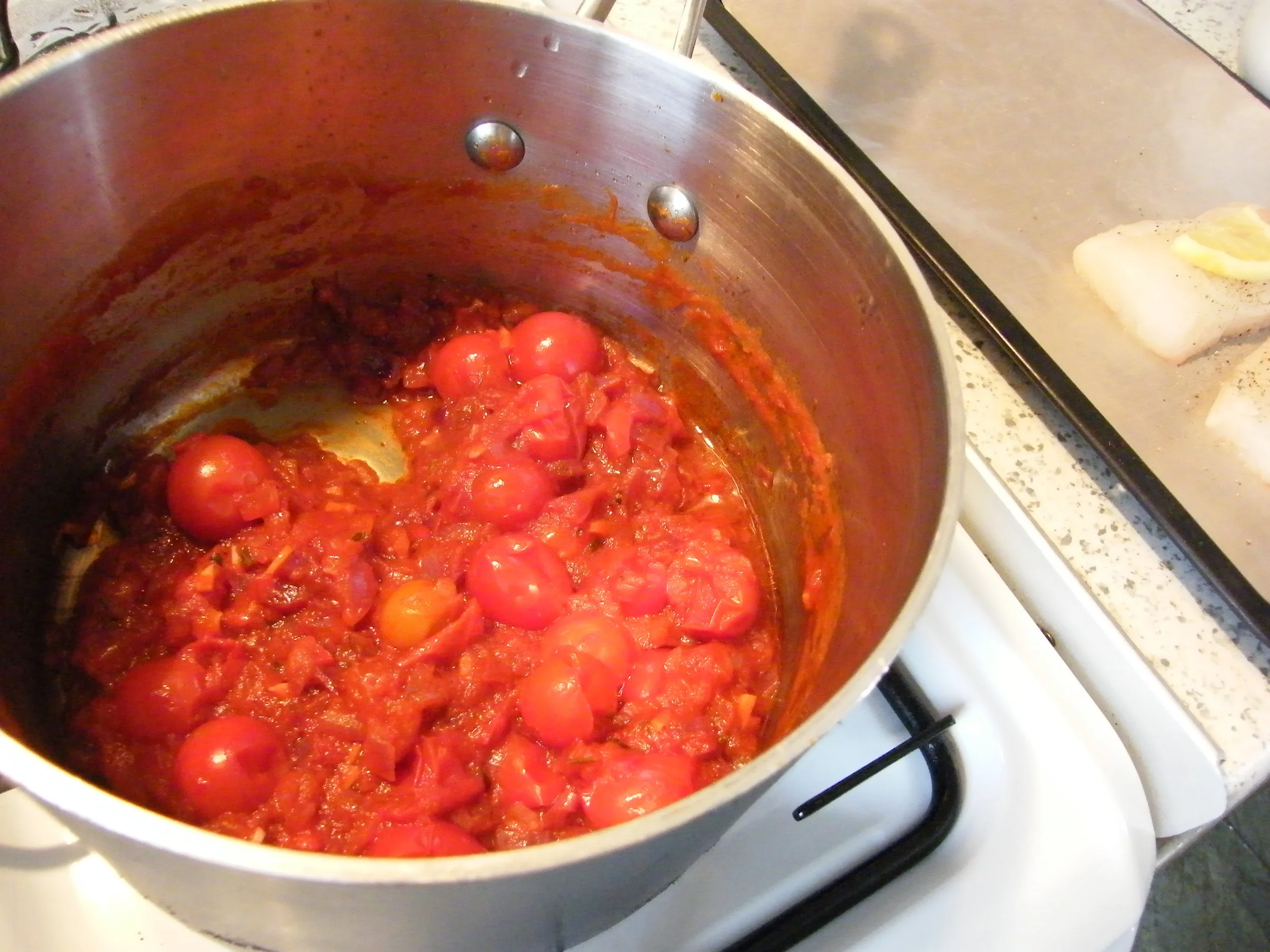 Lemony Haddock Tomatoes Egg