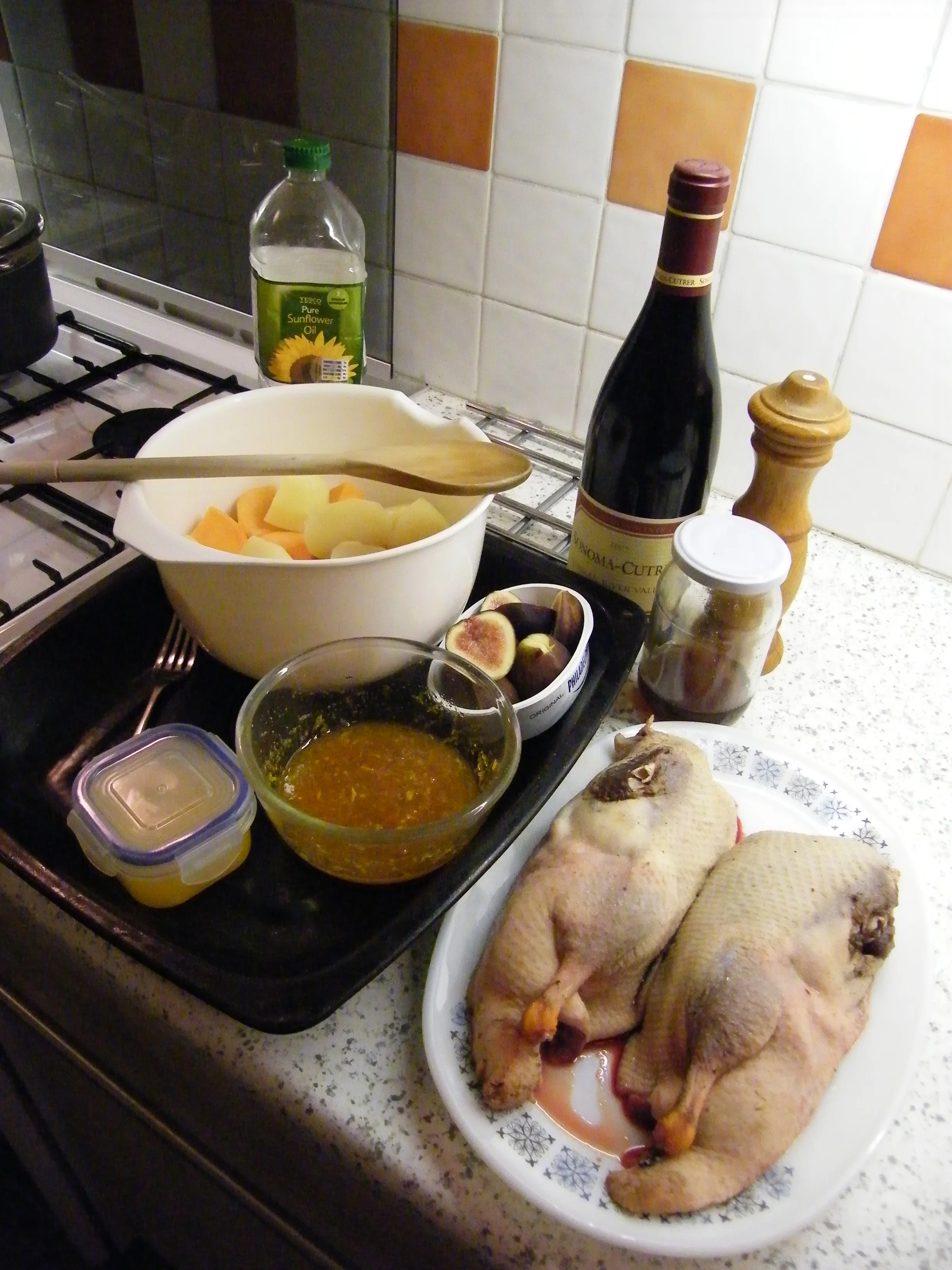 wild mallard, figs and citrus