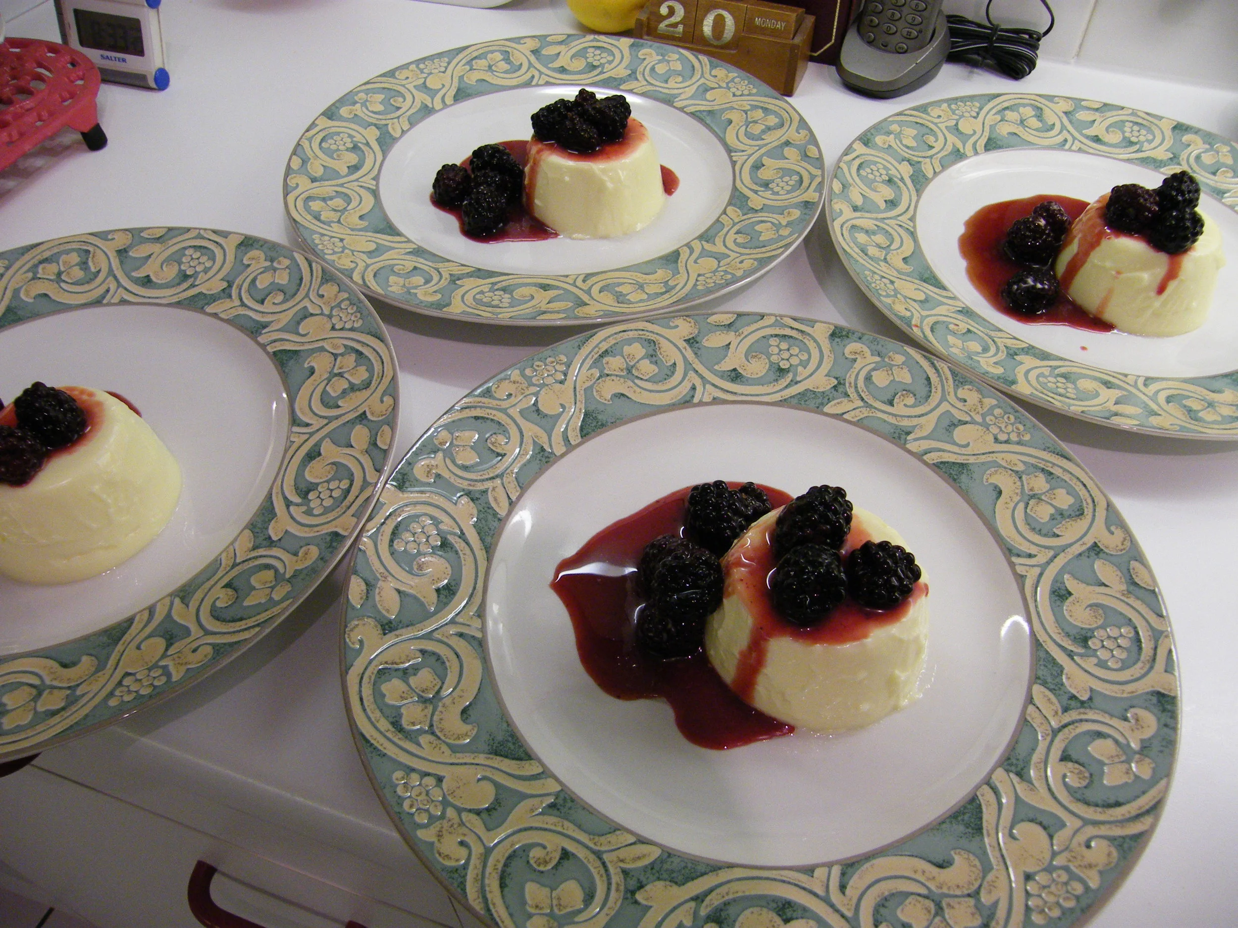 Lemon Panna Cotta & Blackberries