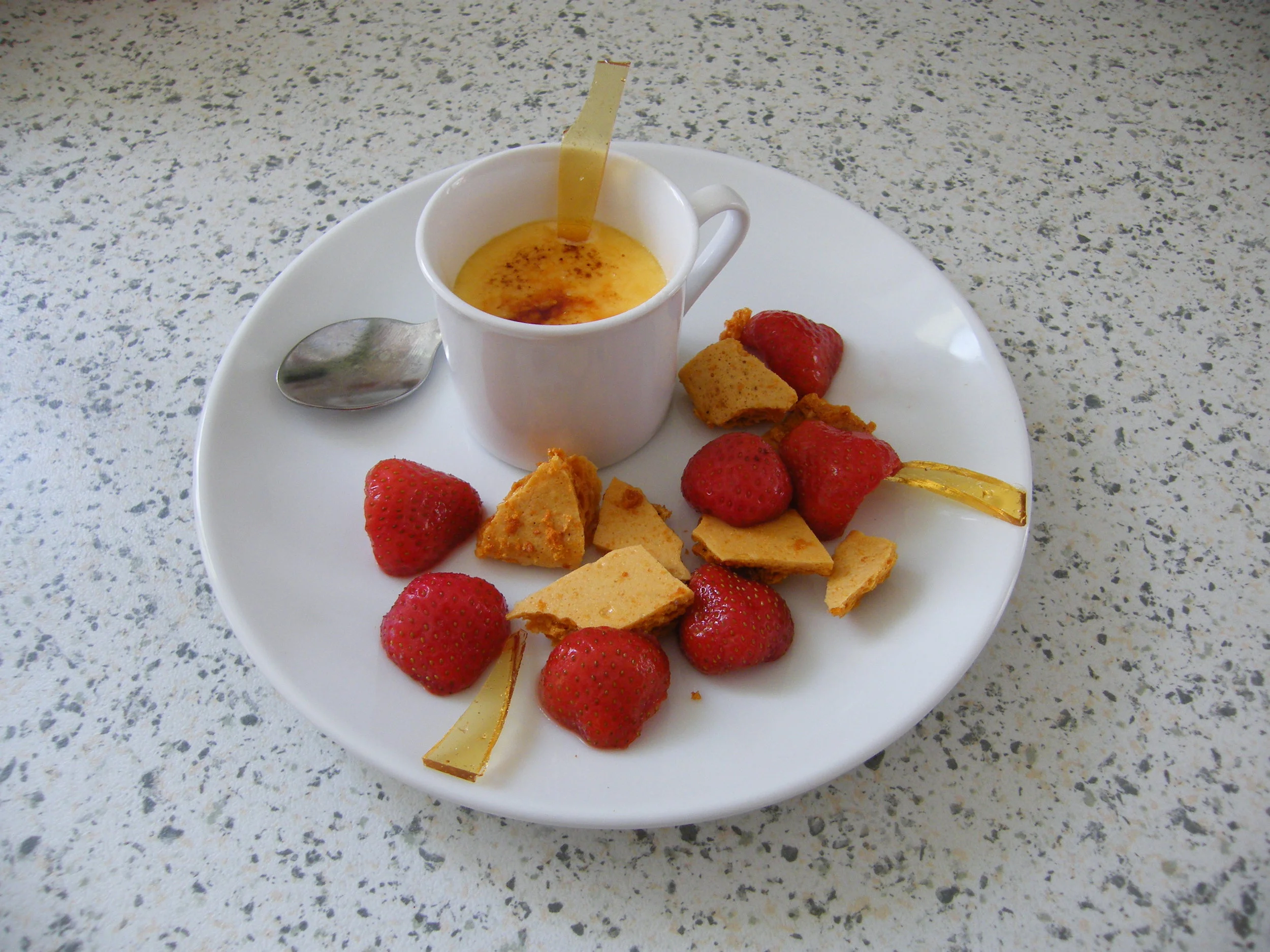 Strawberries, Tarragon, Burnt English Cream