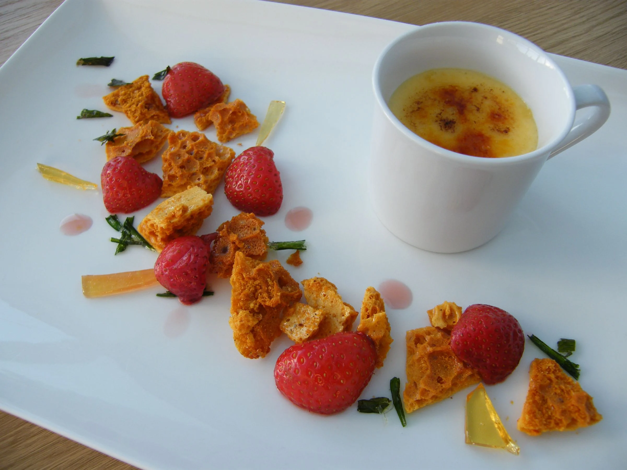 Strawberries, Tarragon, Burnt English Cream