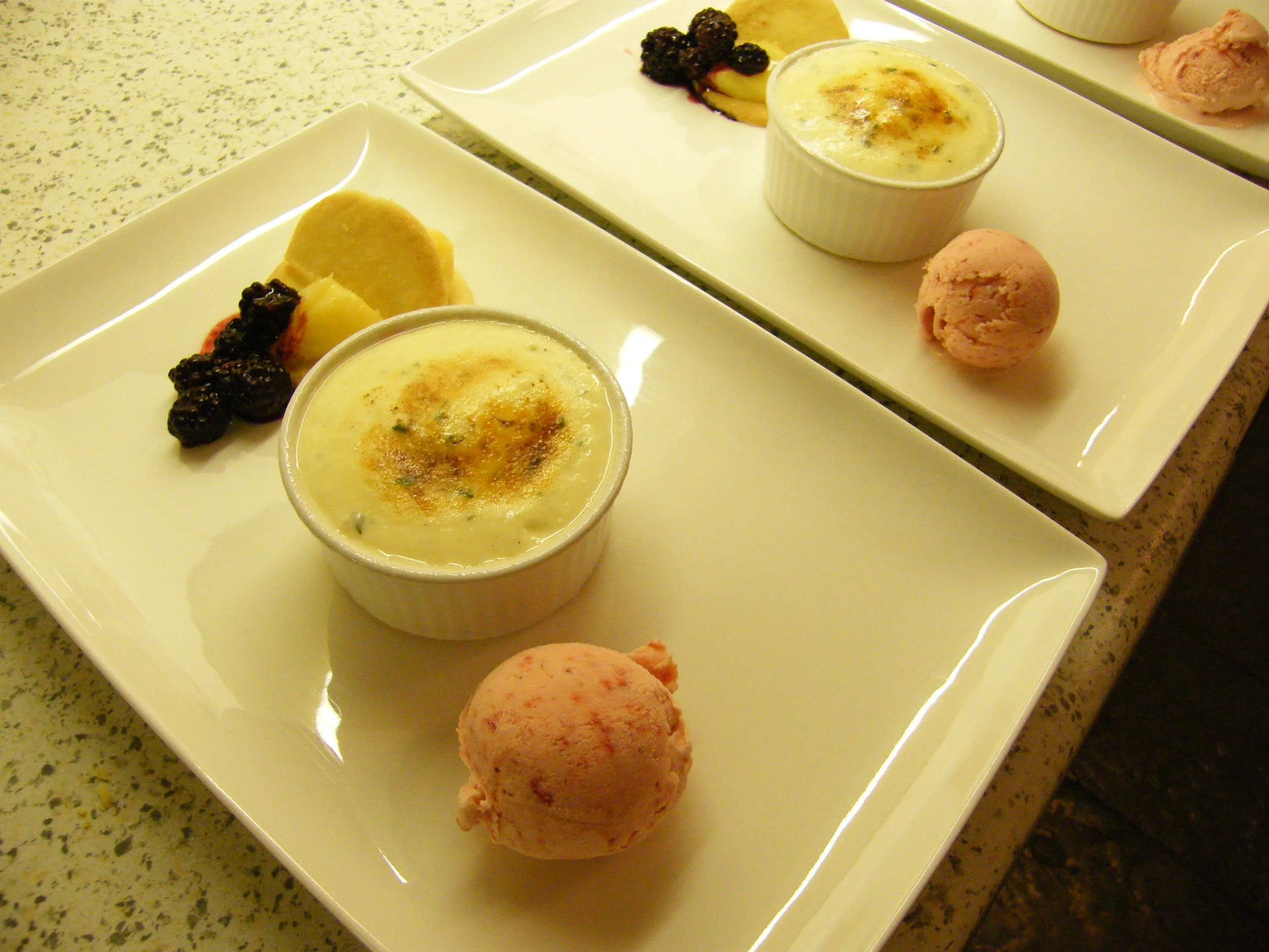 Trio - Iced Raspberry Brulee, Lemon and Blackberry Shortcake & Strawberry Ice Cream