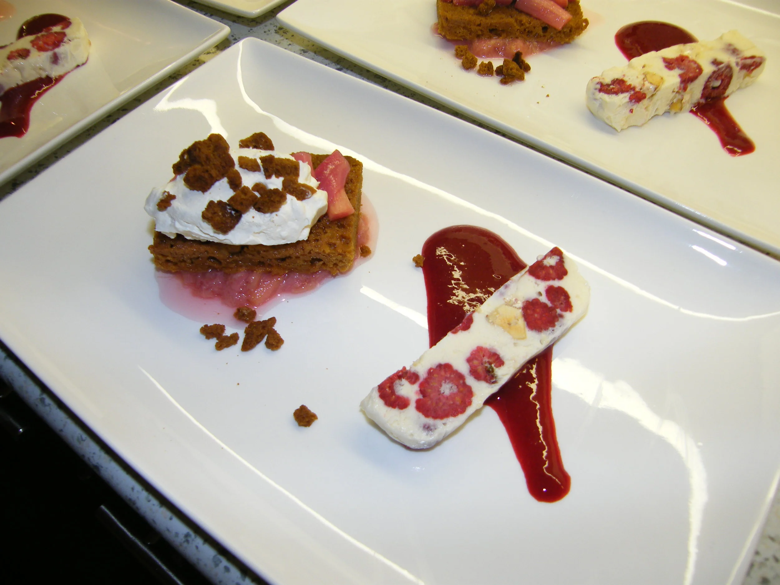Rhubarb, Ginger Cake and Semifreddo