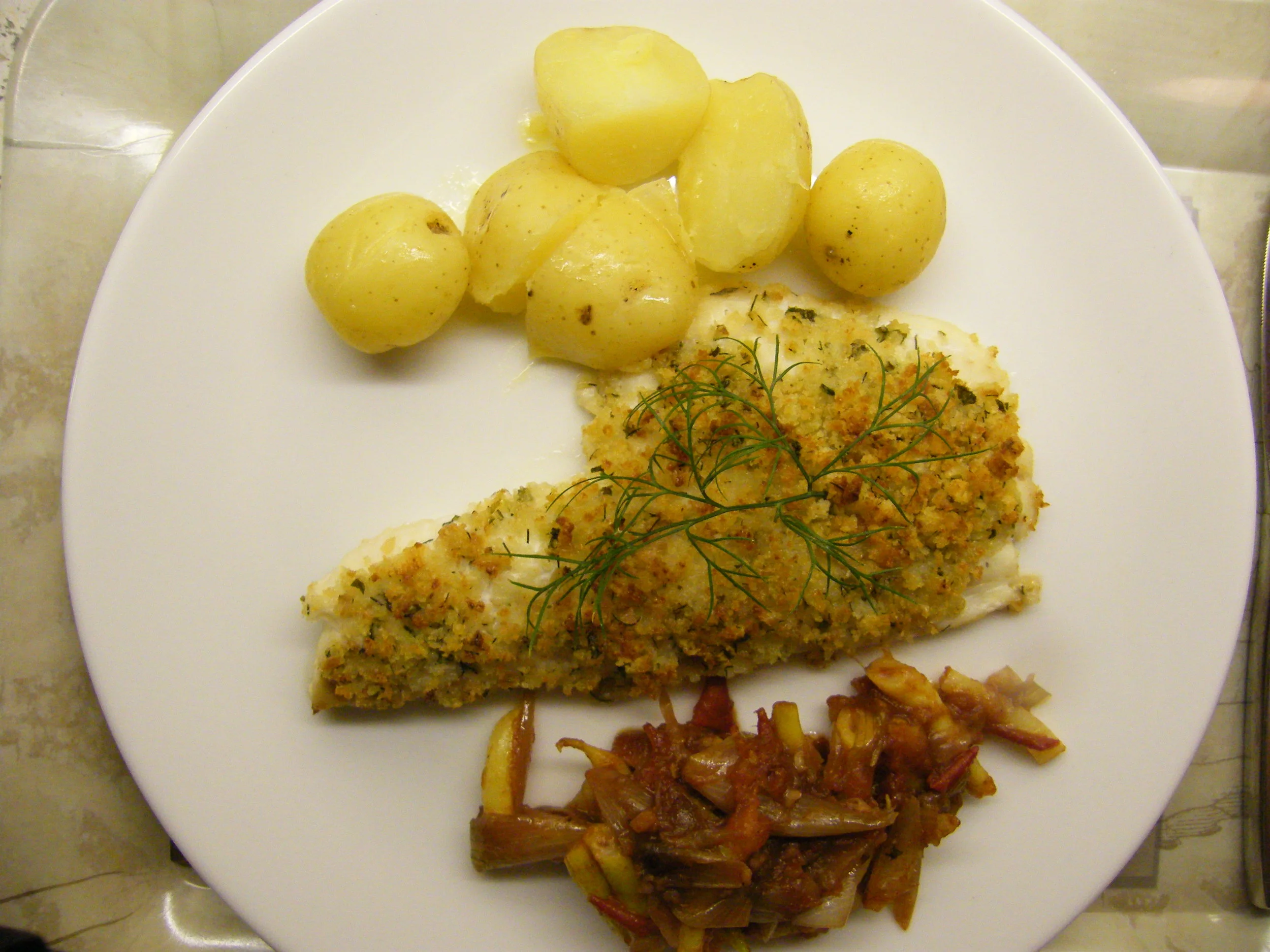 Crunchy Haddock with Shallot Confit