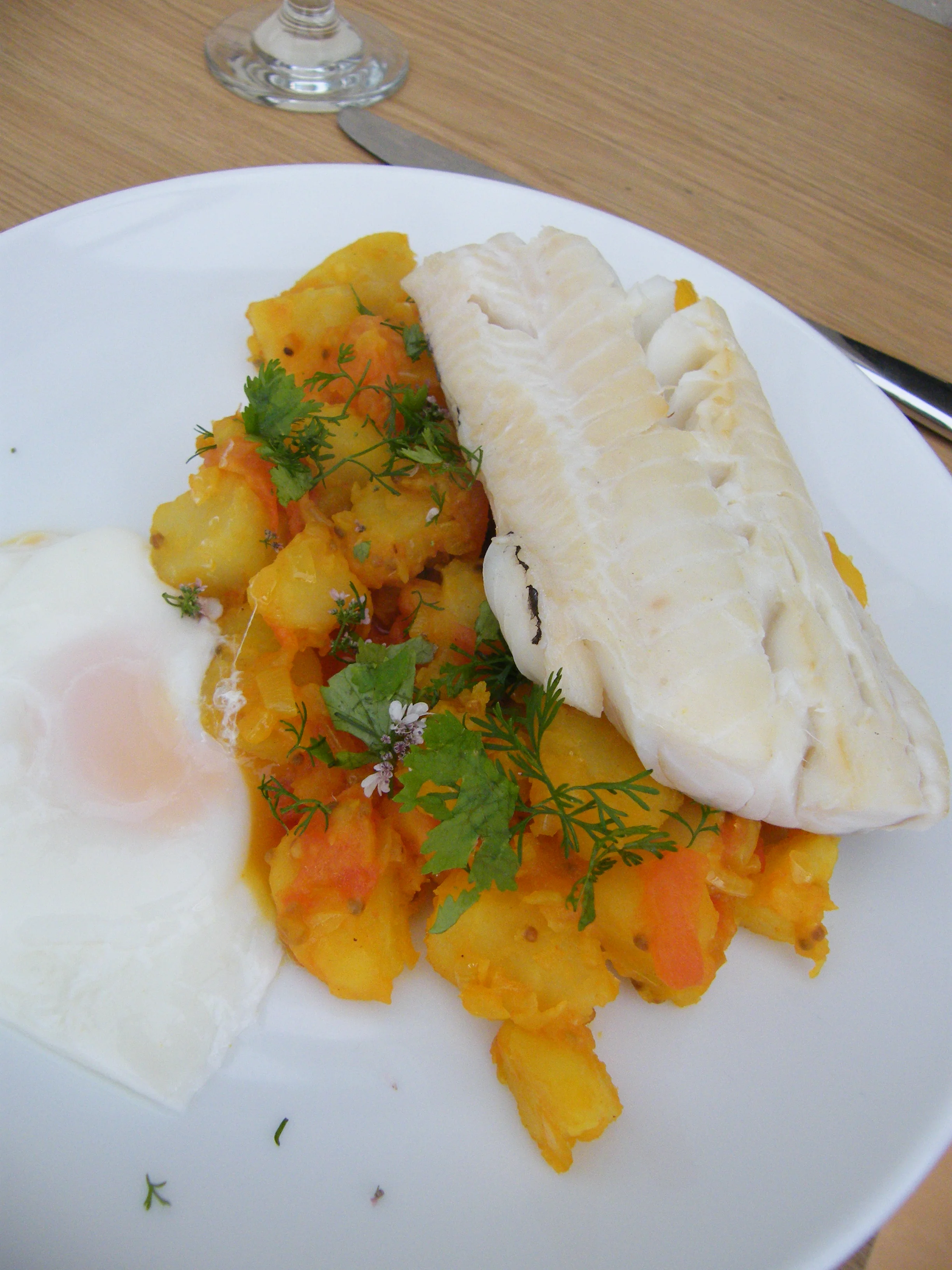 Smoked Haddock, Egg, Curried Potatoes