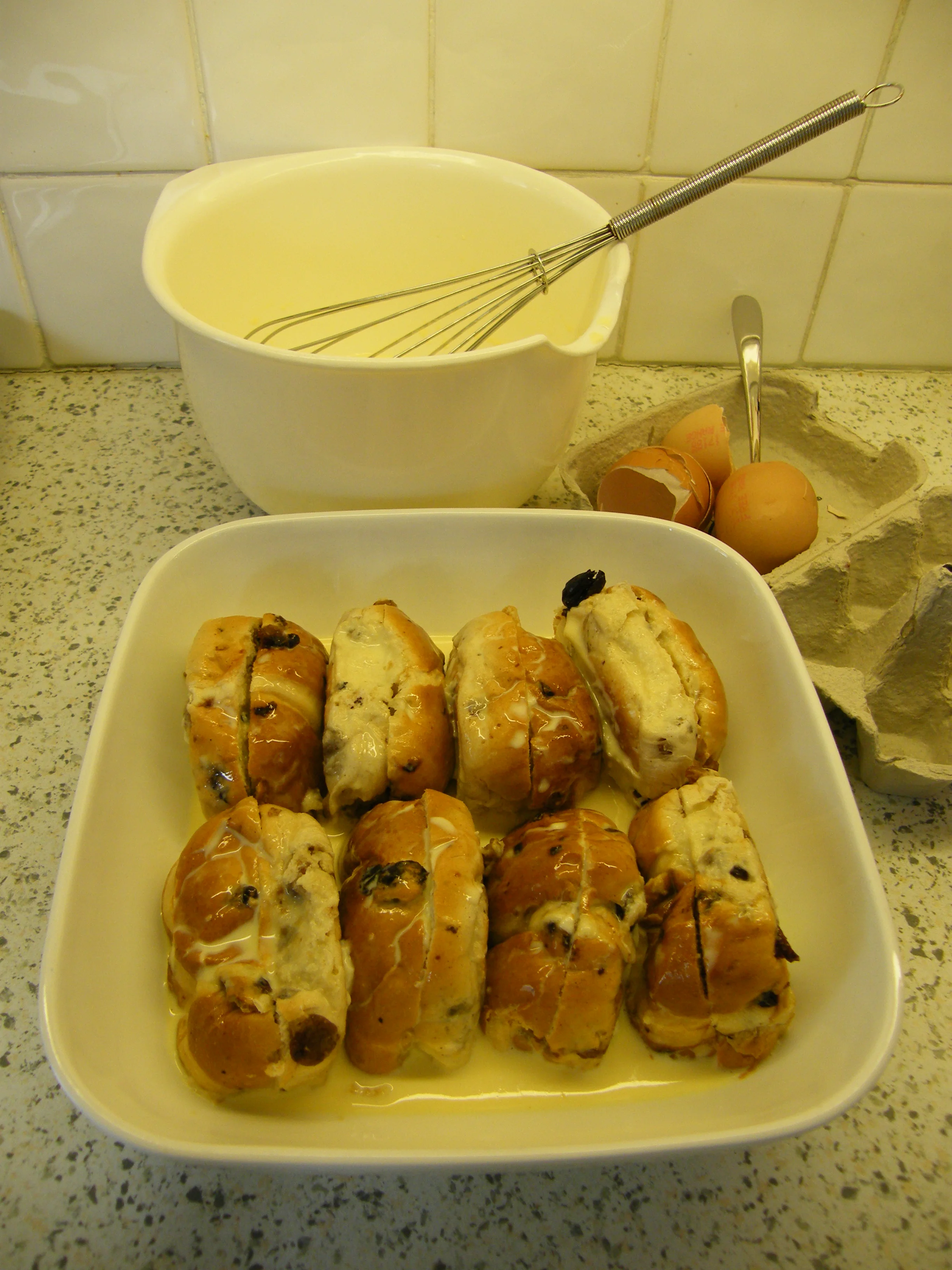 Hot Cross Bun & Butter Pudding