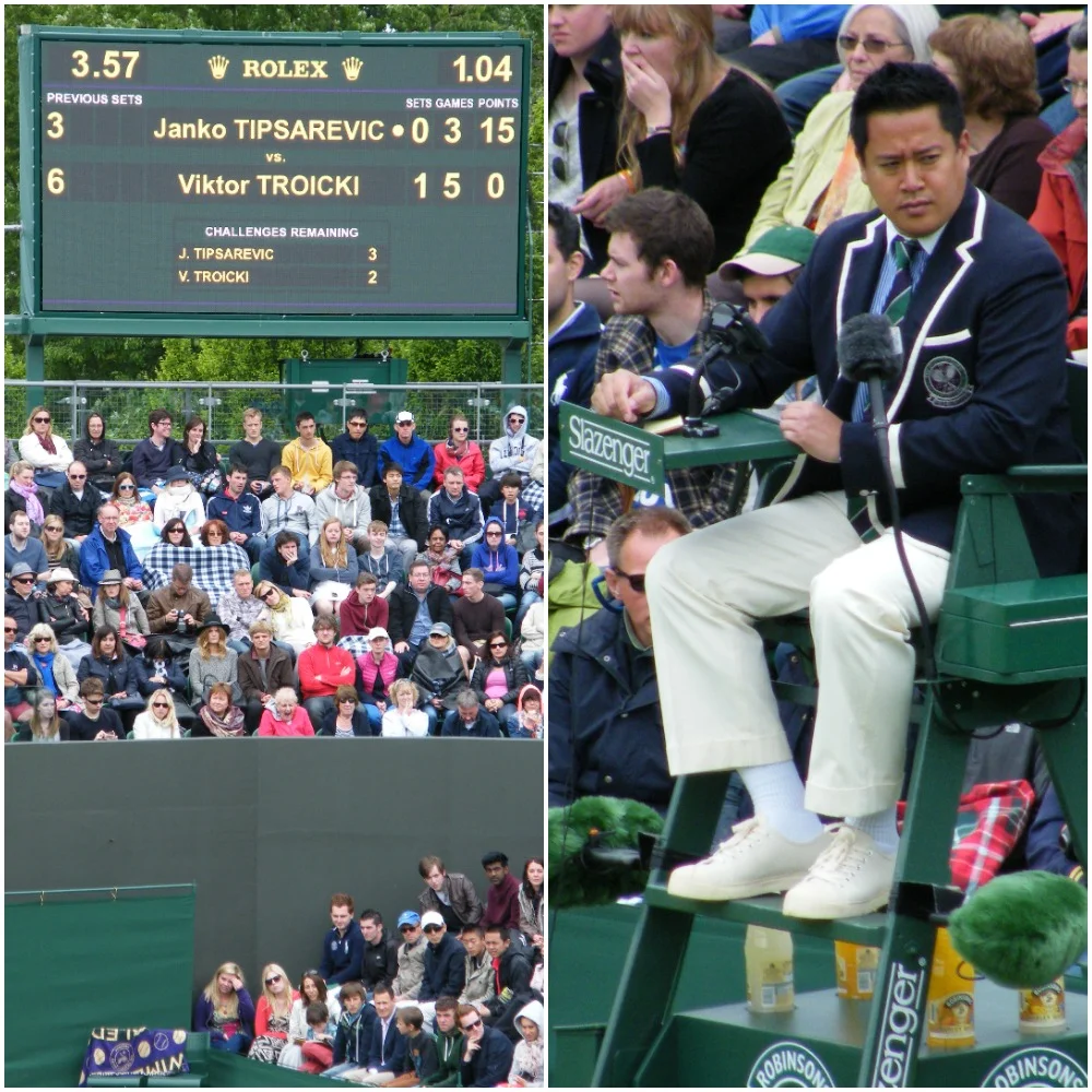 15:57 - We have enjoyed much warmer weather at Wimbledon but this was a slightly chilly full day's play.