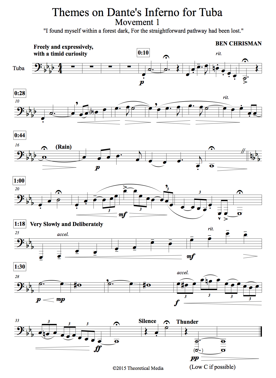 Themes on Dante's Inferno for Tuba